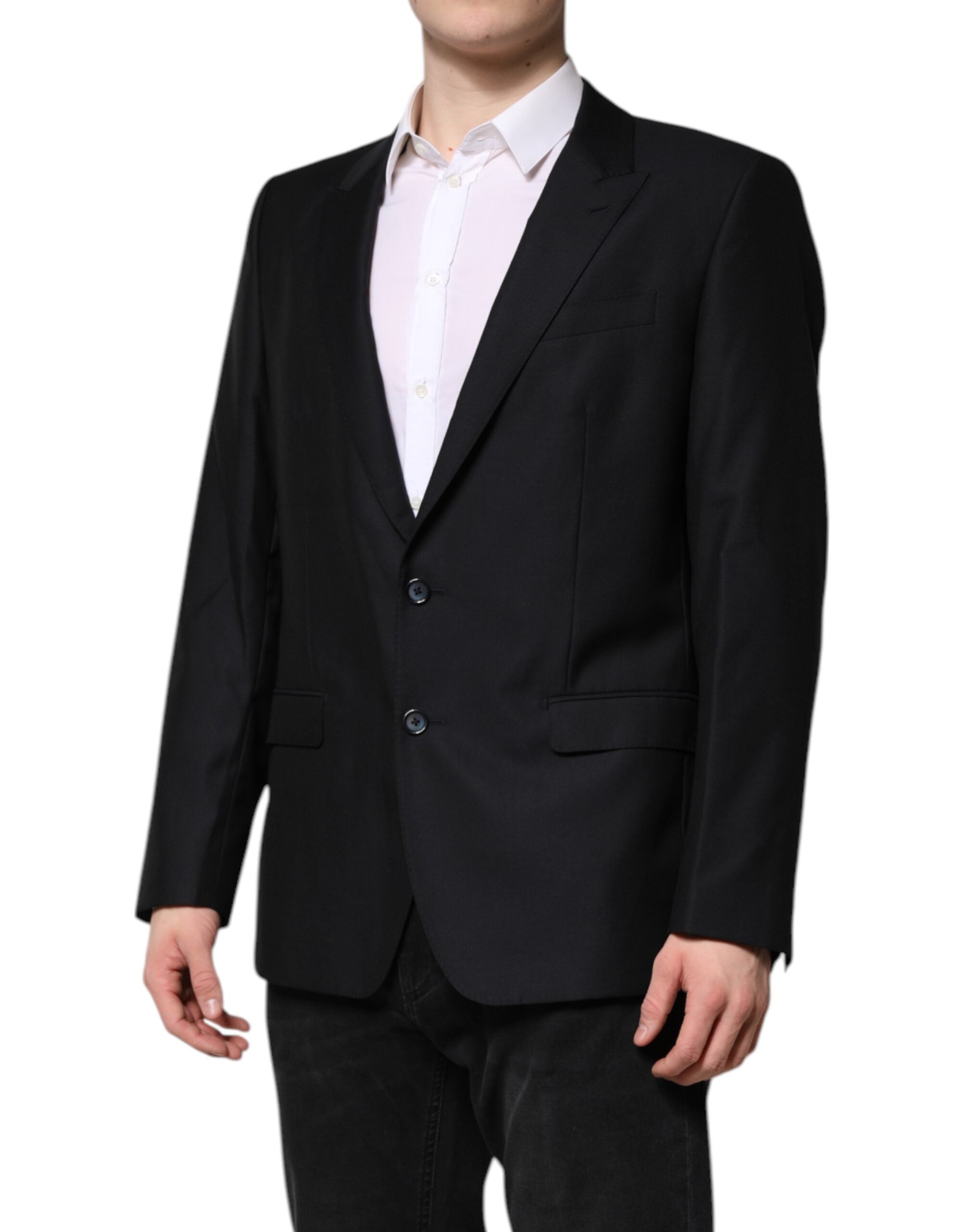 Dolce & Gabbana Dunkelblauer MARTINI Wollblazer Mantel Jacke
