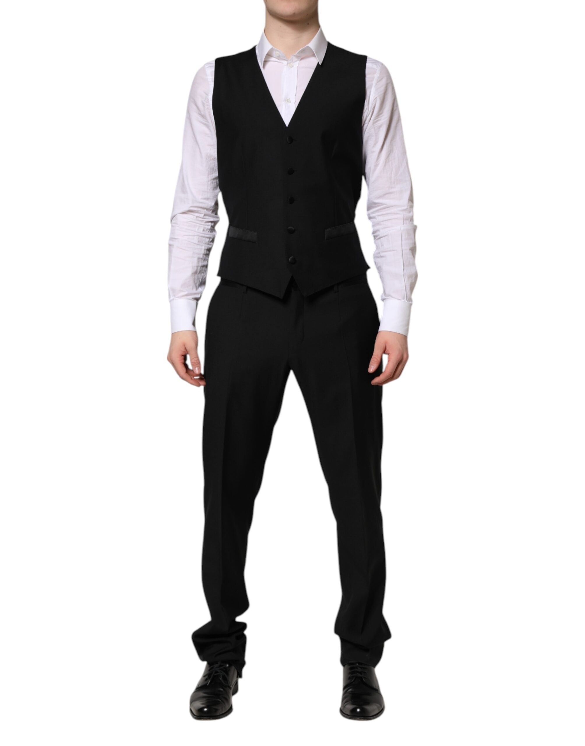 Dolce & Gabbana Schwarzer MARTINI Anzug mit Kristallverzierung 3tlg.