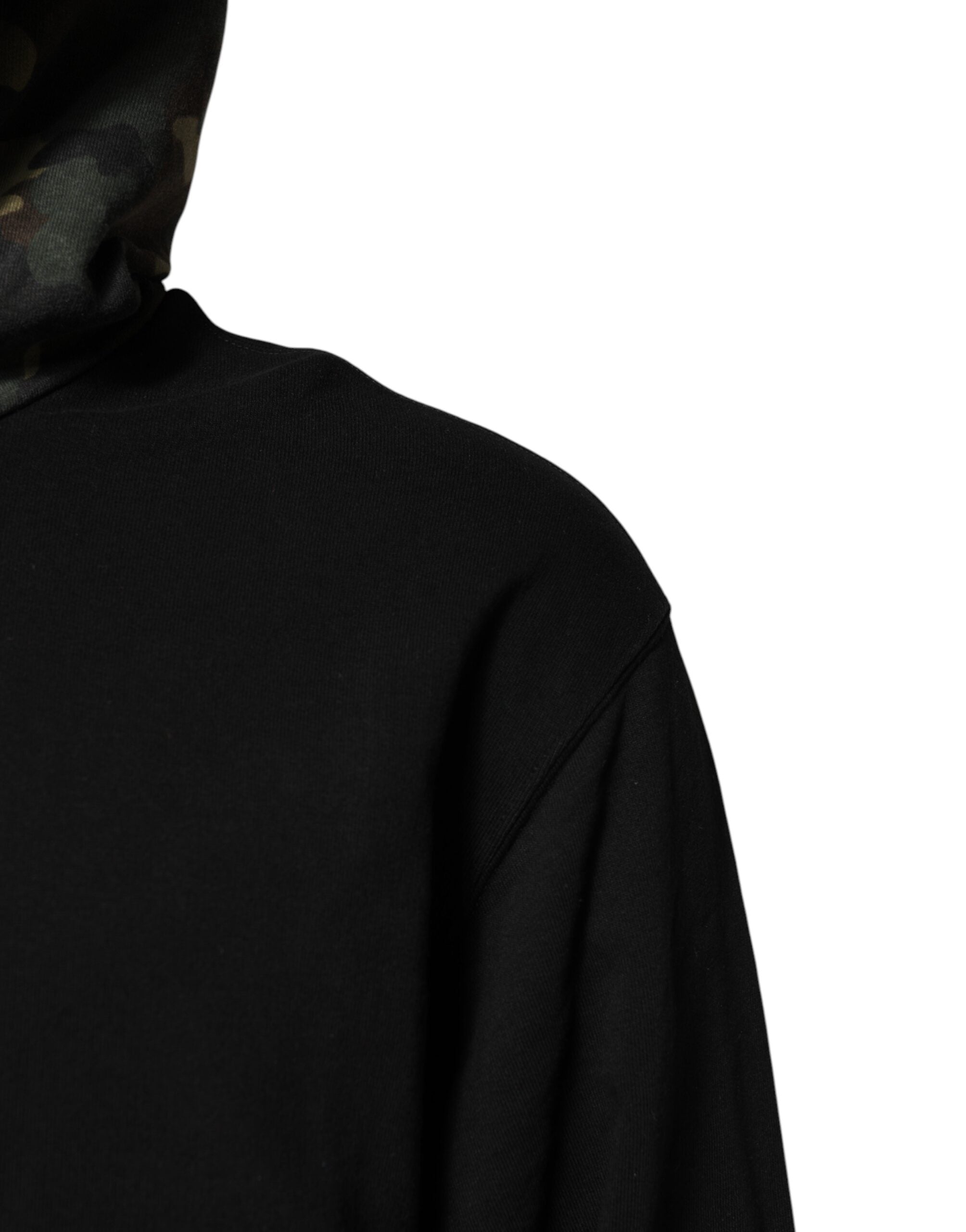 Dolce & Gabbana Schwarzes Kapuzen-Sweatshirt mit Camouflage