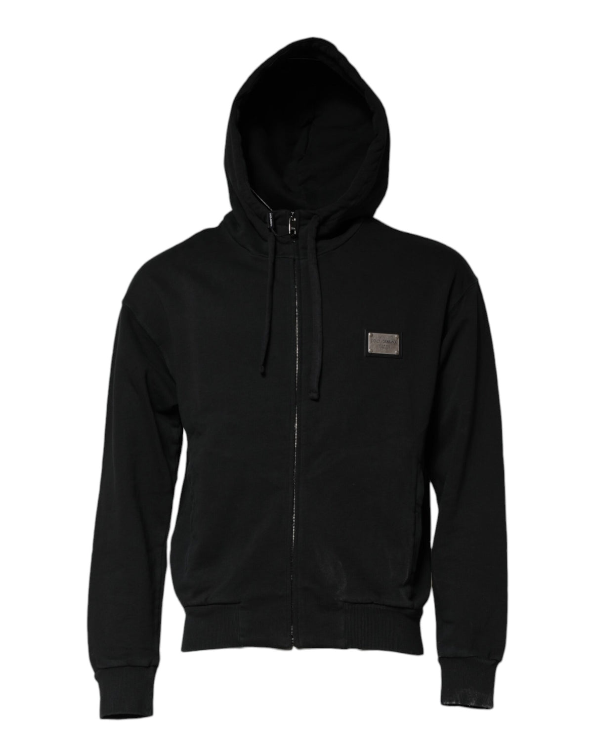 Dolce & Gabbana Schwarzes Logo Sweatshirt mit Kapuze für Männer Pullover mit Reißverschluss