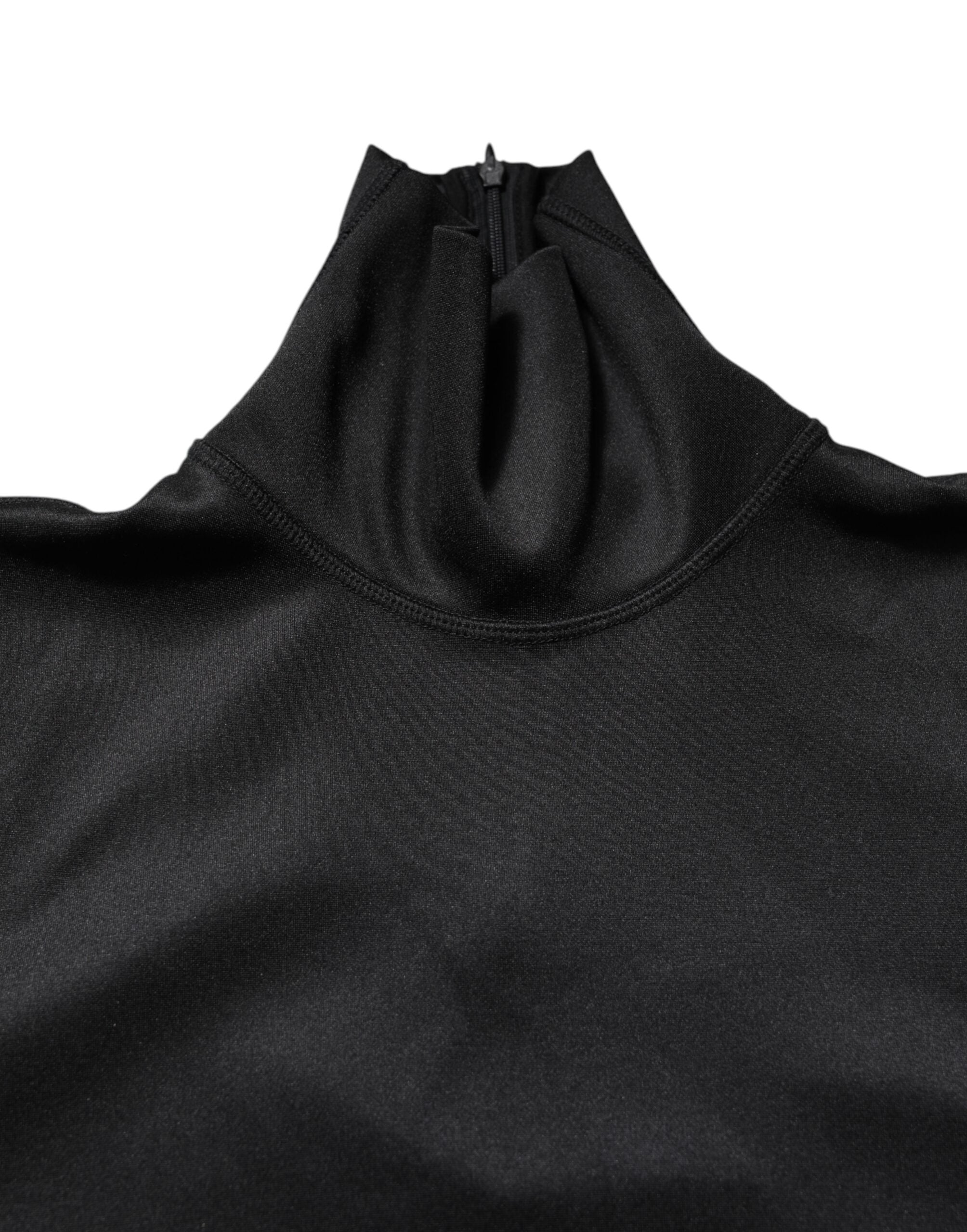 Dolce & Gabbana Schwarzer Polyester-Rollkragenpullover