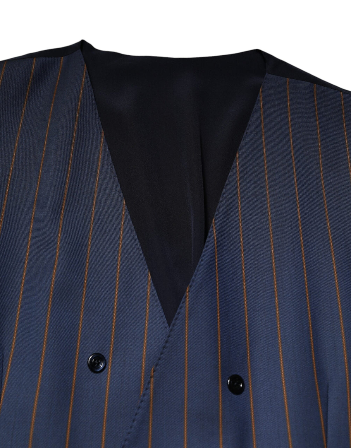 Dolce & Gabbana Blaue Streifen Wolle Formal Herren Weste Weste
