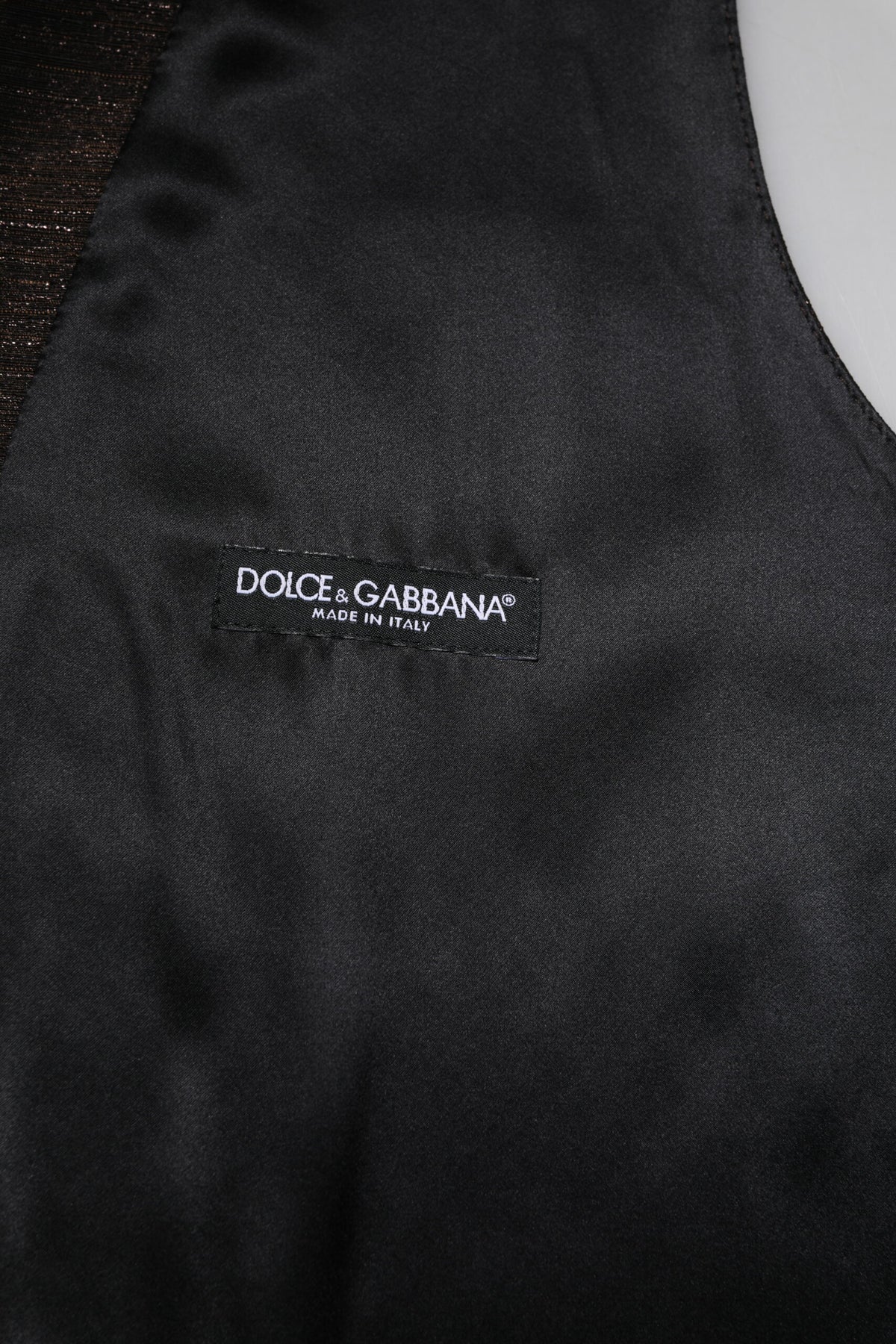Dolce & Gabbana Dunkelbraun Kleid Formal Männer Weste Weste