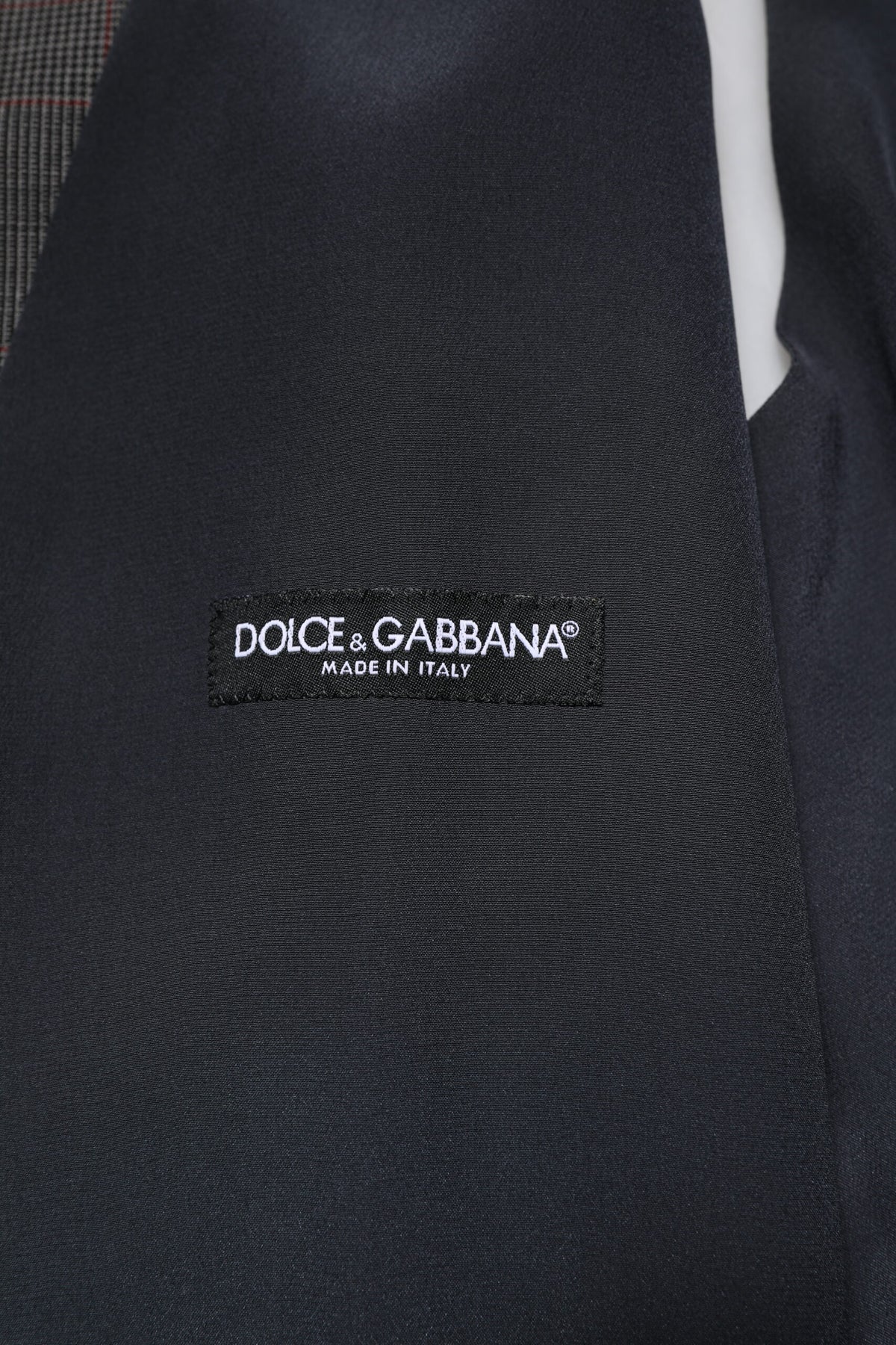 Dolce & Gabbana Graue karierte Wollweste für formelle Anlässe Weste