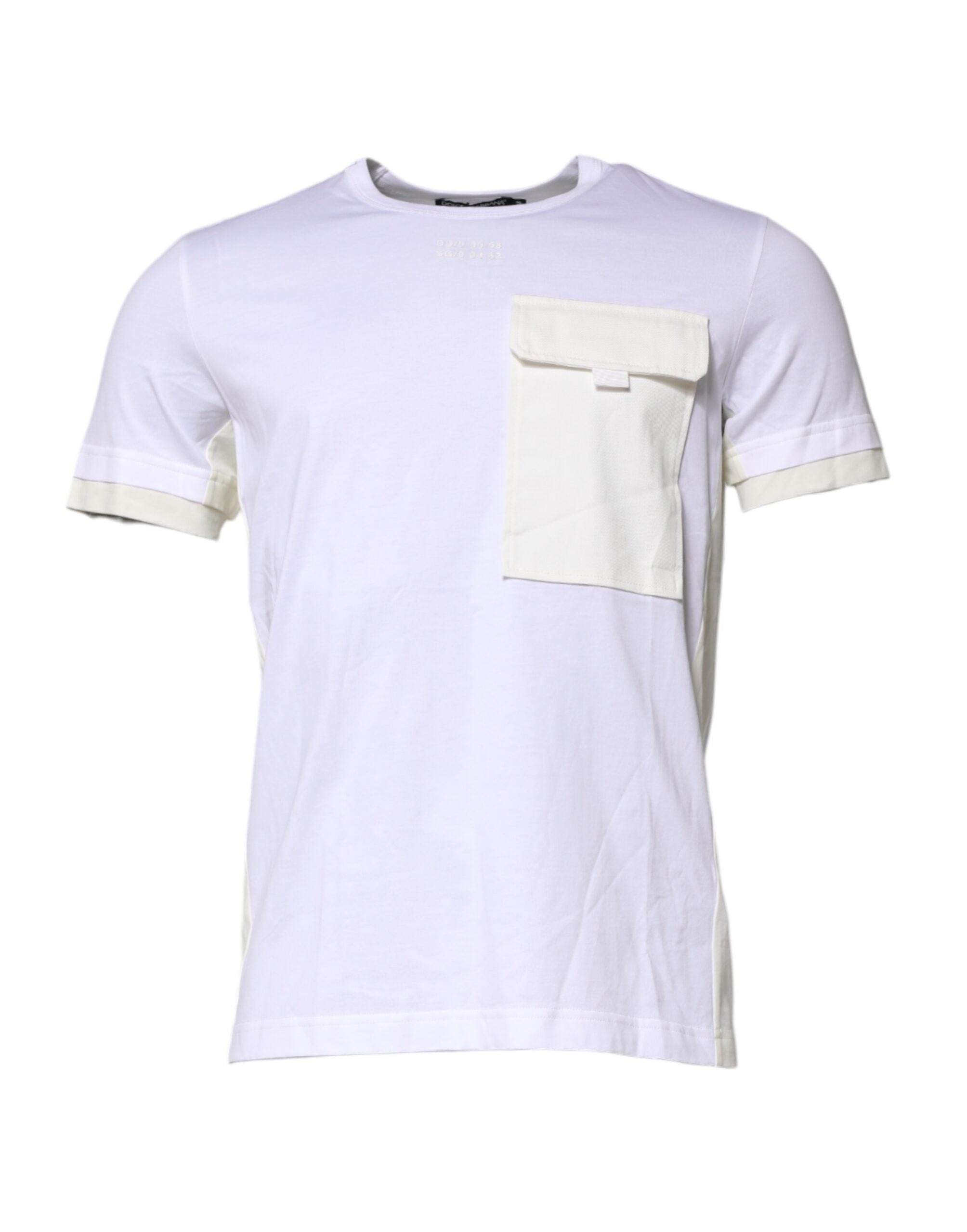 Dolce & Gabbana Weißes Baumwoll-T-Shirt mit Brusttasche und kurzen Ärmeln