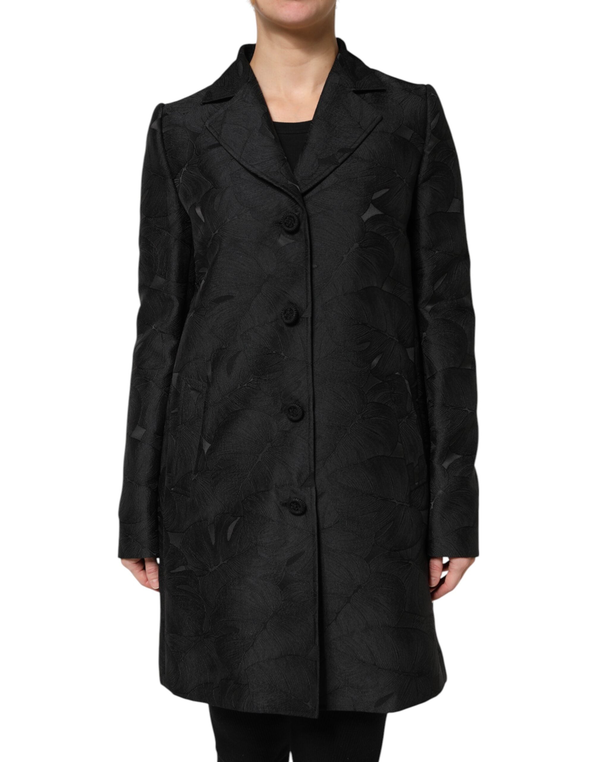 Dolce & Gabbana Schwarzer einreihiger Trenchcoat