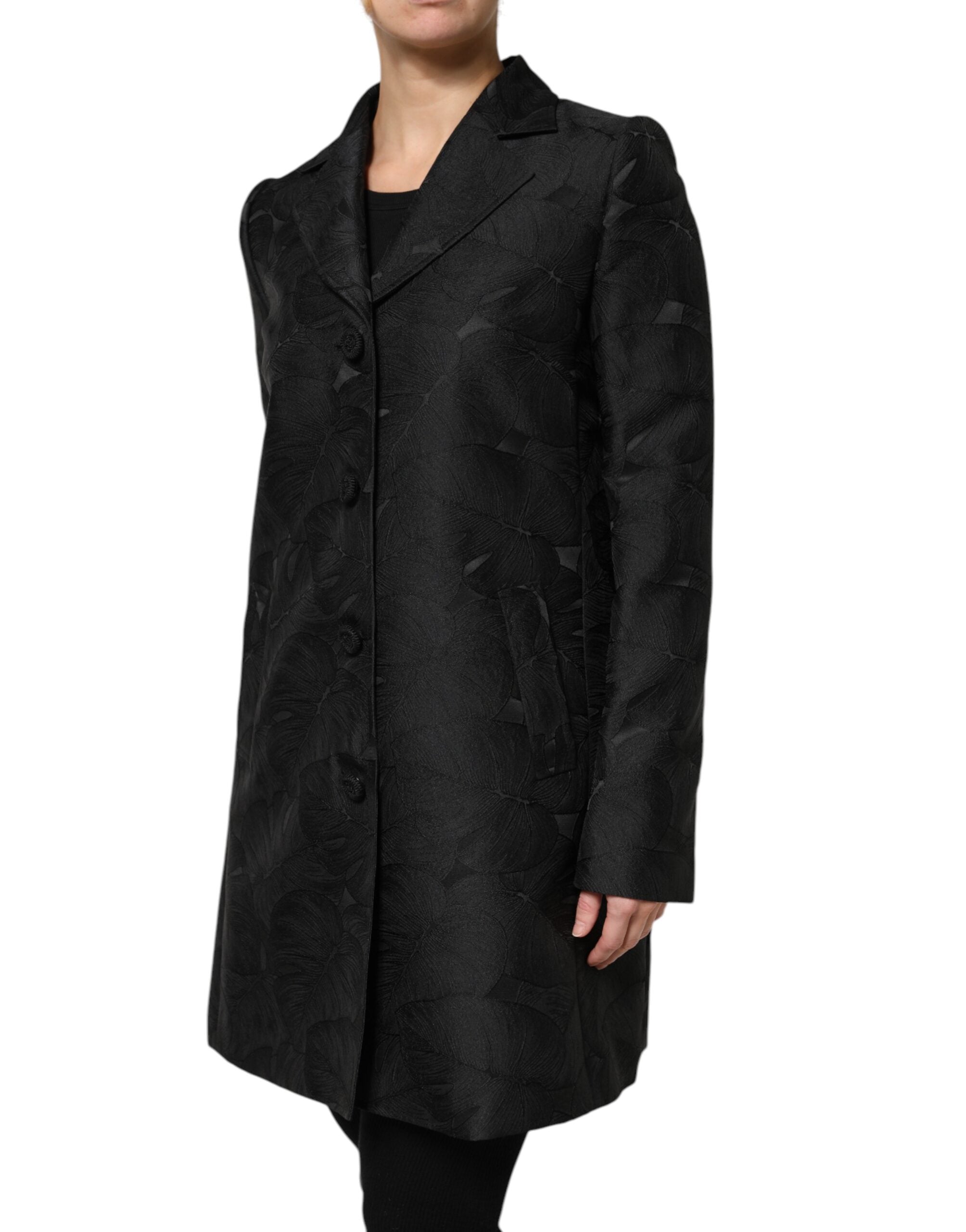 Dolce & Gabbana Schwarzer einreihiger Trenchcoat