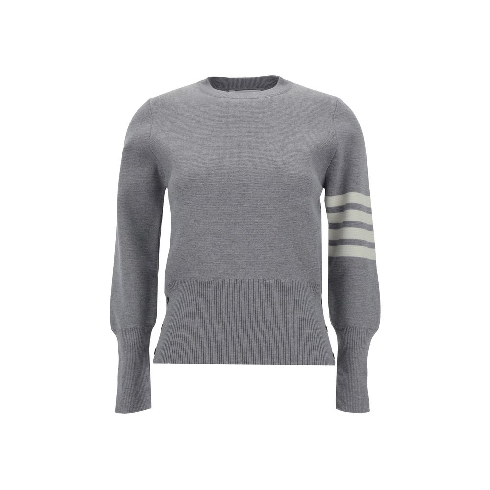 Thom Browne Grauer Fleece-Woll-Pullover