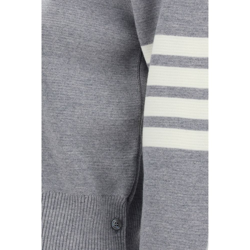 Thom Browne Grauer Fleece-Woll-Pullover