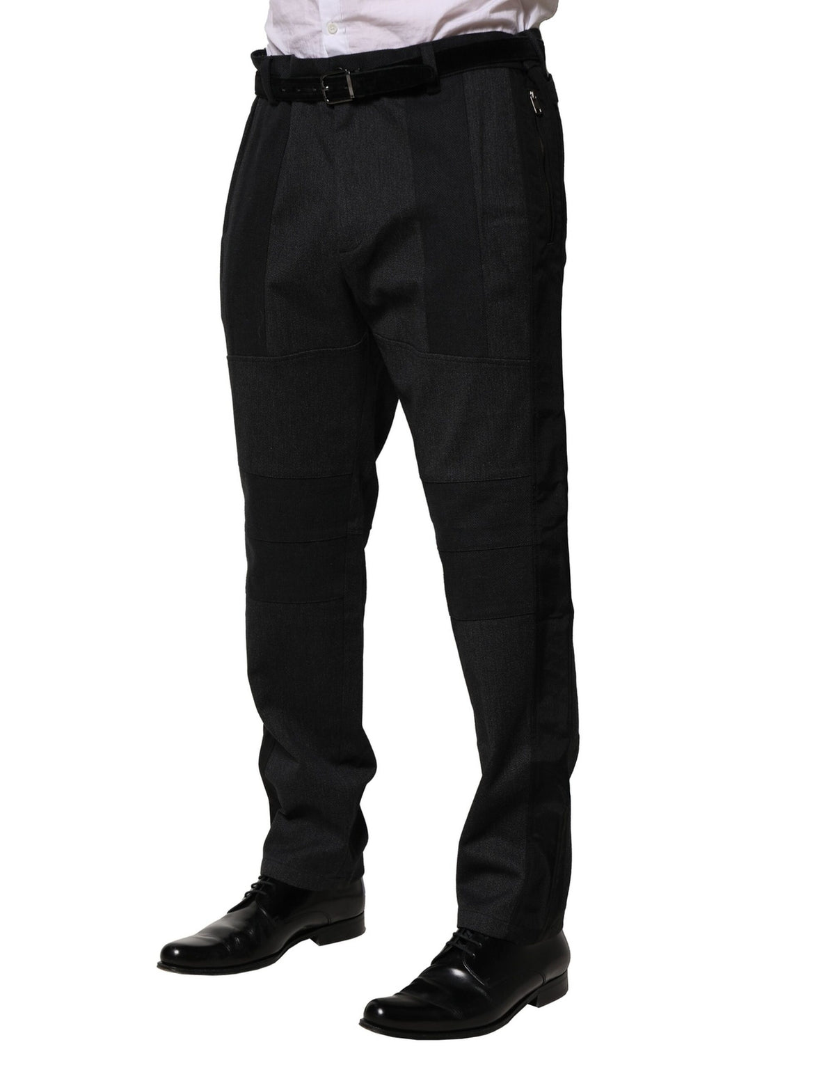 Dolce & Gabbana Schwarzes Baumwollkleid Slim Formal Pants