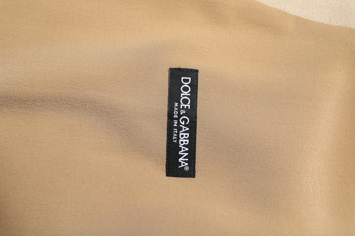 Dolce & Gabbana Beige Leinen Kleid Formal Männer Weste Weste