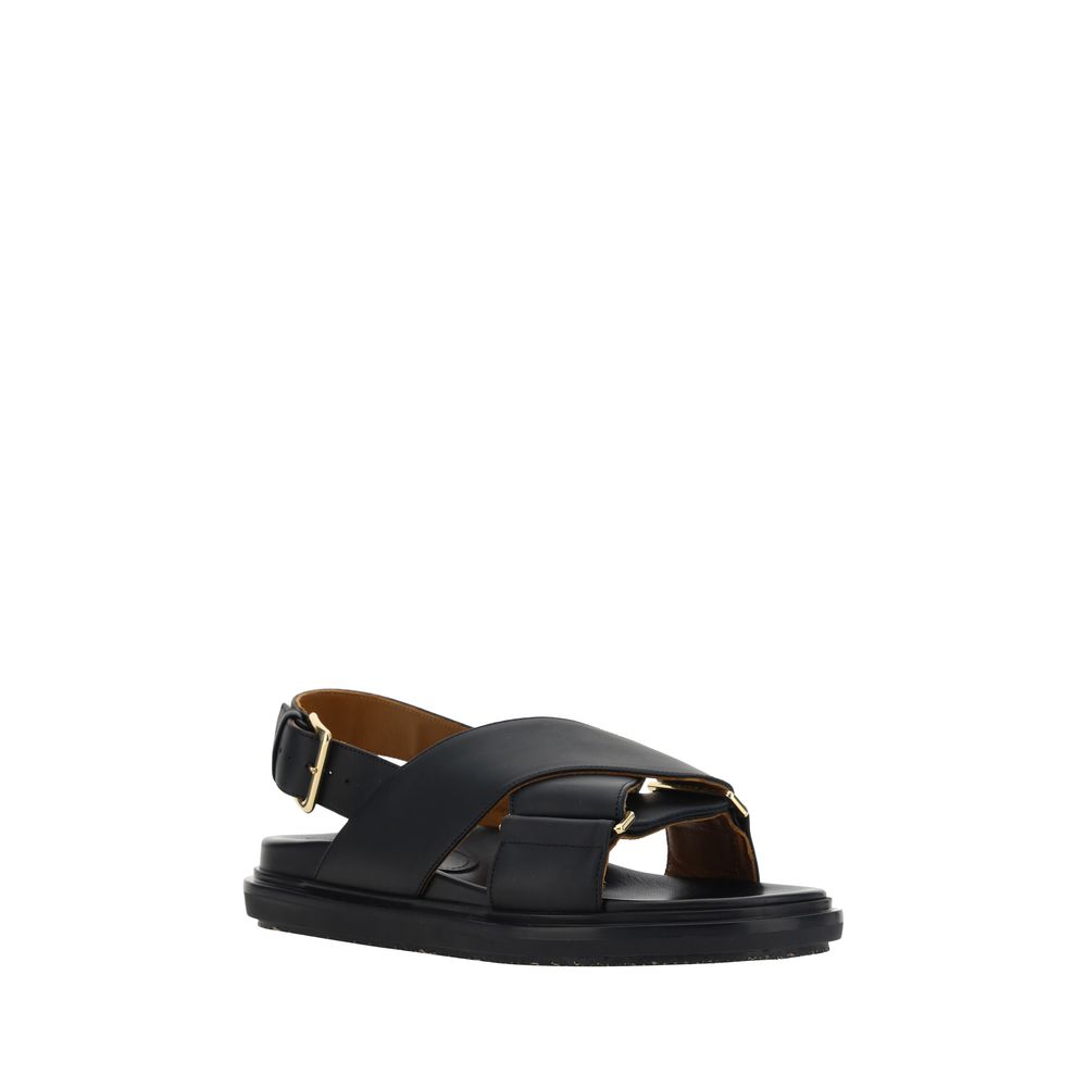 Marni Schwarze Bos Taurus Sandalen aus Kalbsleder