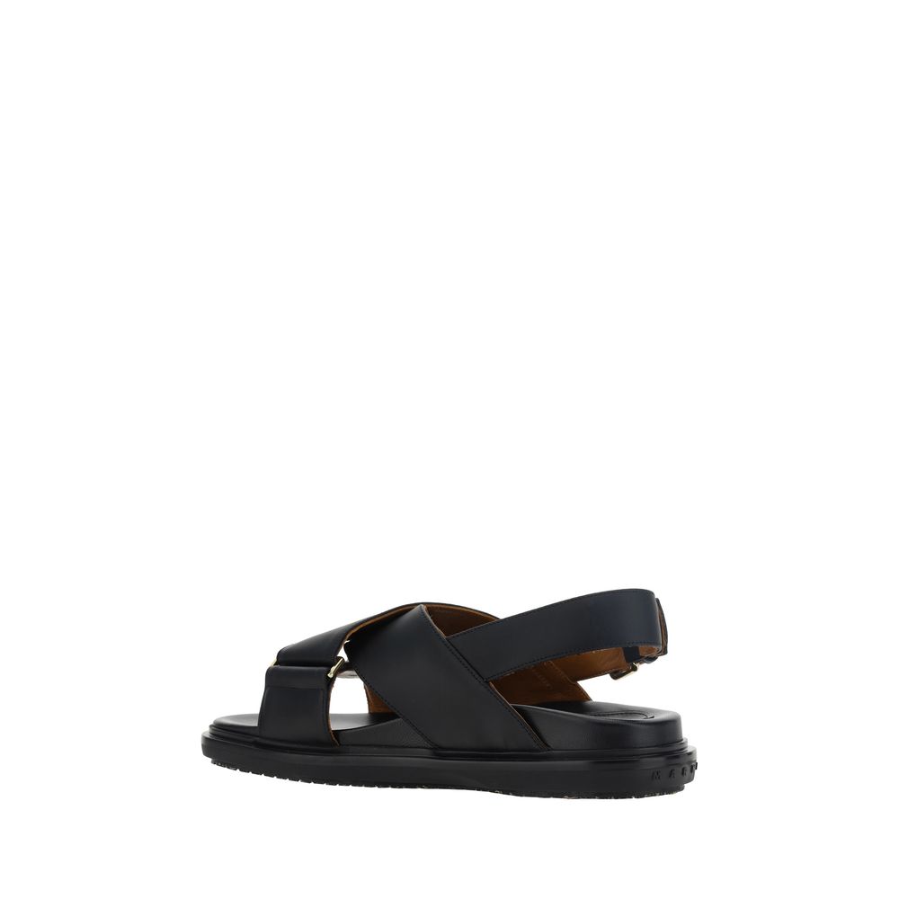 Marni Schwarze Bos Taurus Sandalen aus Kalbsleder