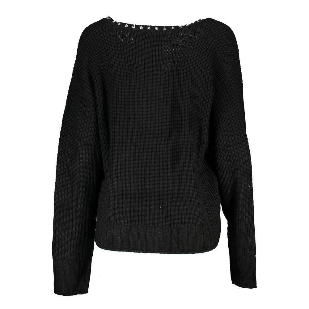 Patrizia Pepe Schwarzer Stoffpullover