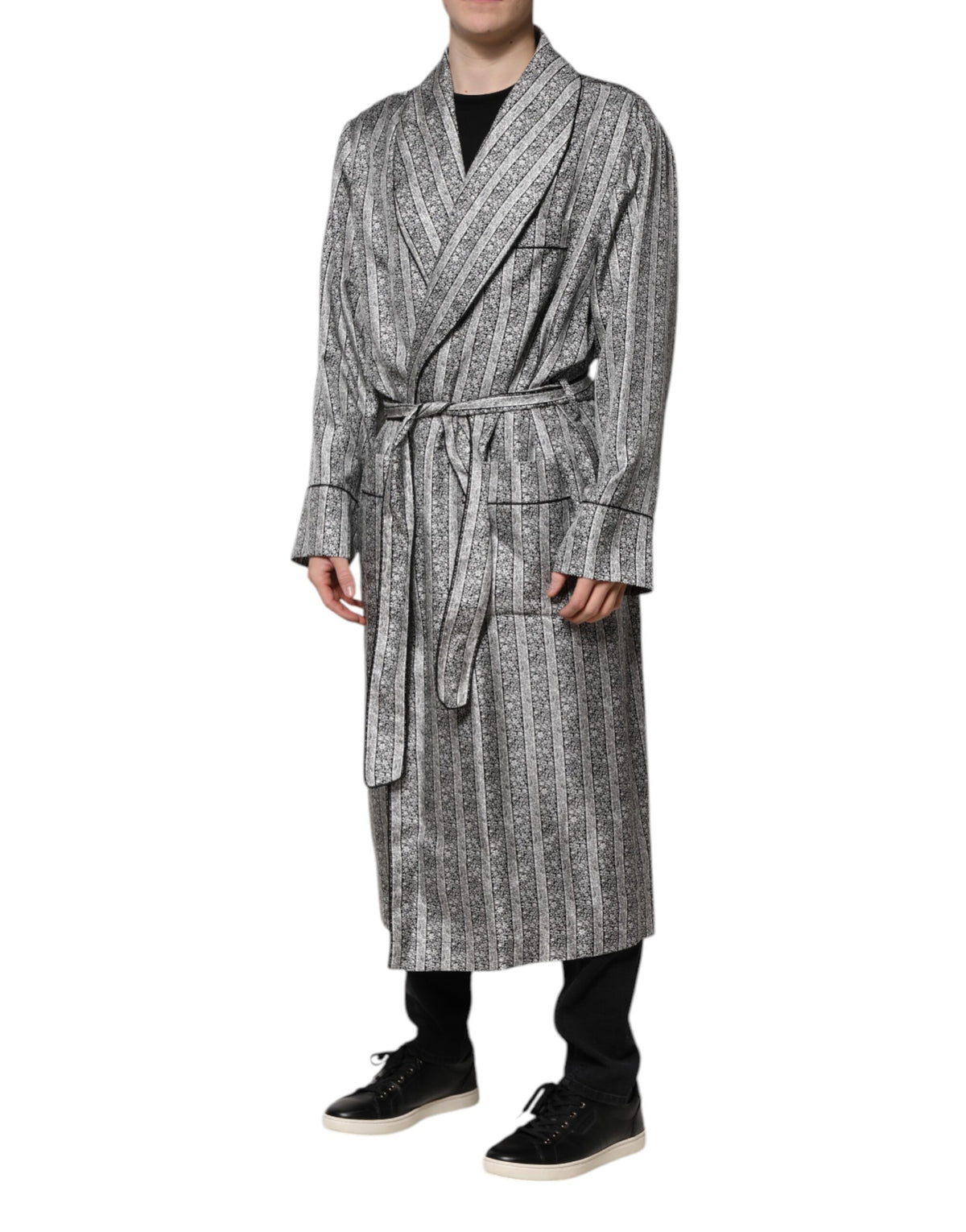 Dolce & Gabbana Multicolor Floral Robe Mantel Wickeljacke
