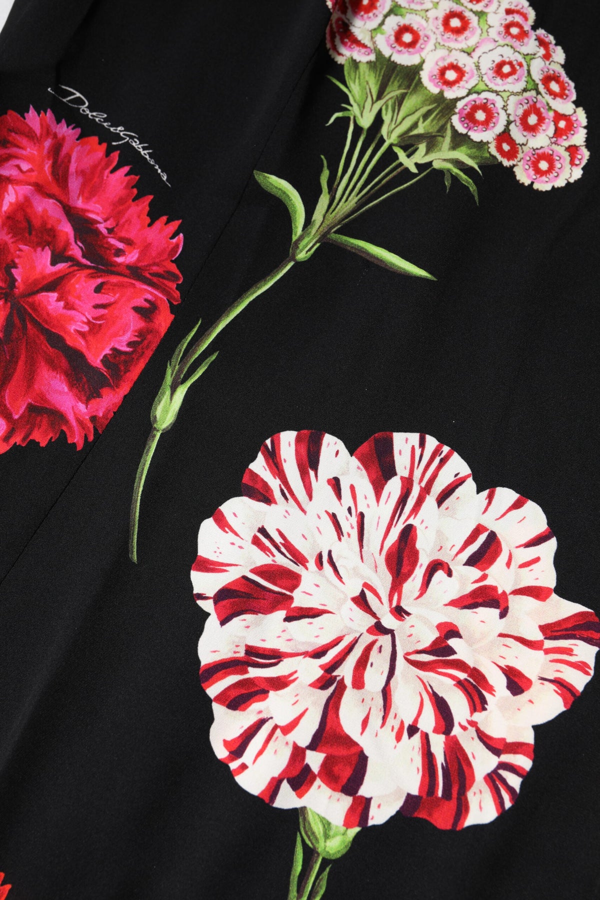 Dolce & Gabbana Schwarzes ärmelloses Tank-Blusen-Top mit Blumendruck