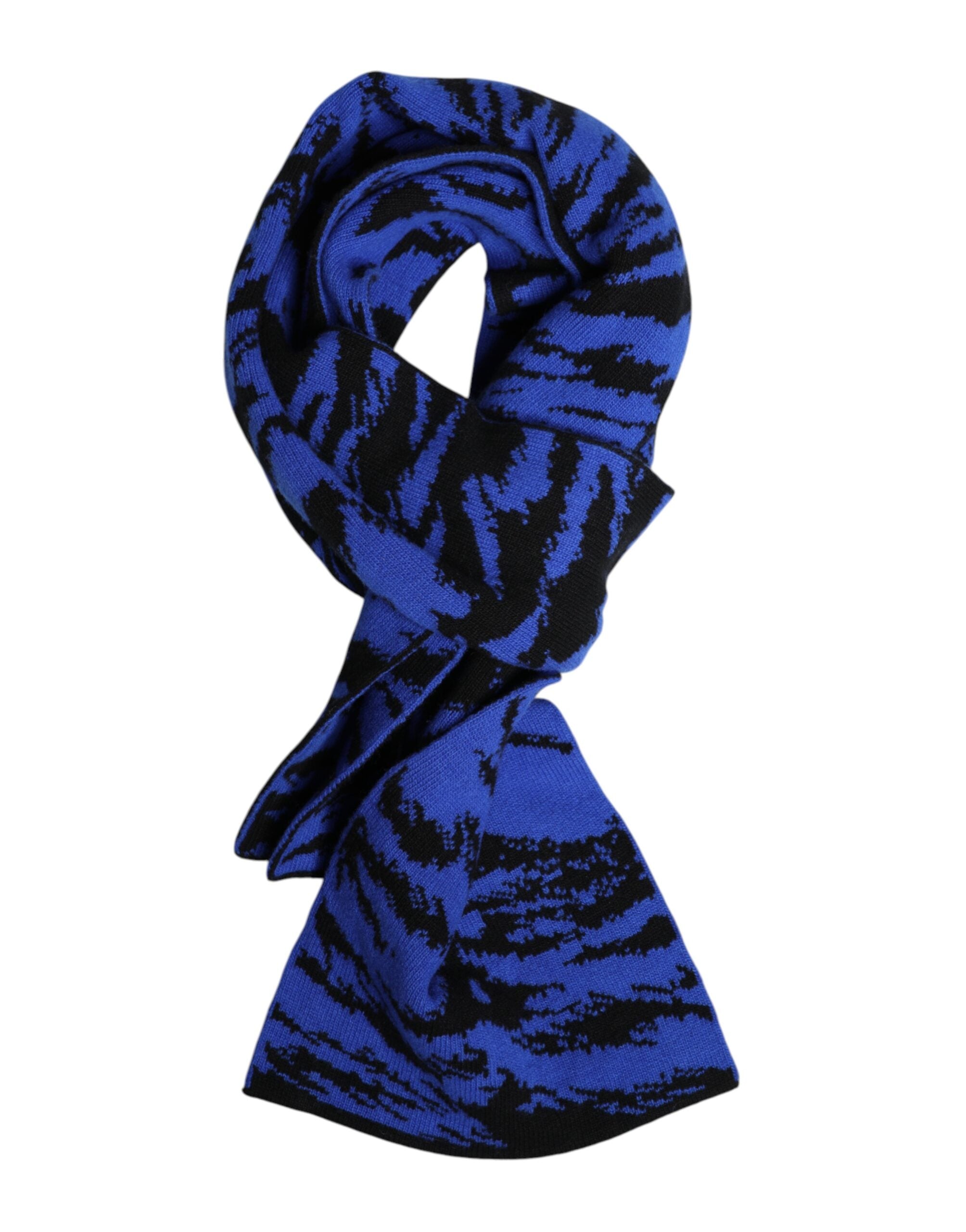 Dolce & Gabbana Blau Schwarz Logo Halswärmer Wickelschal Schal