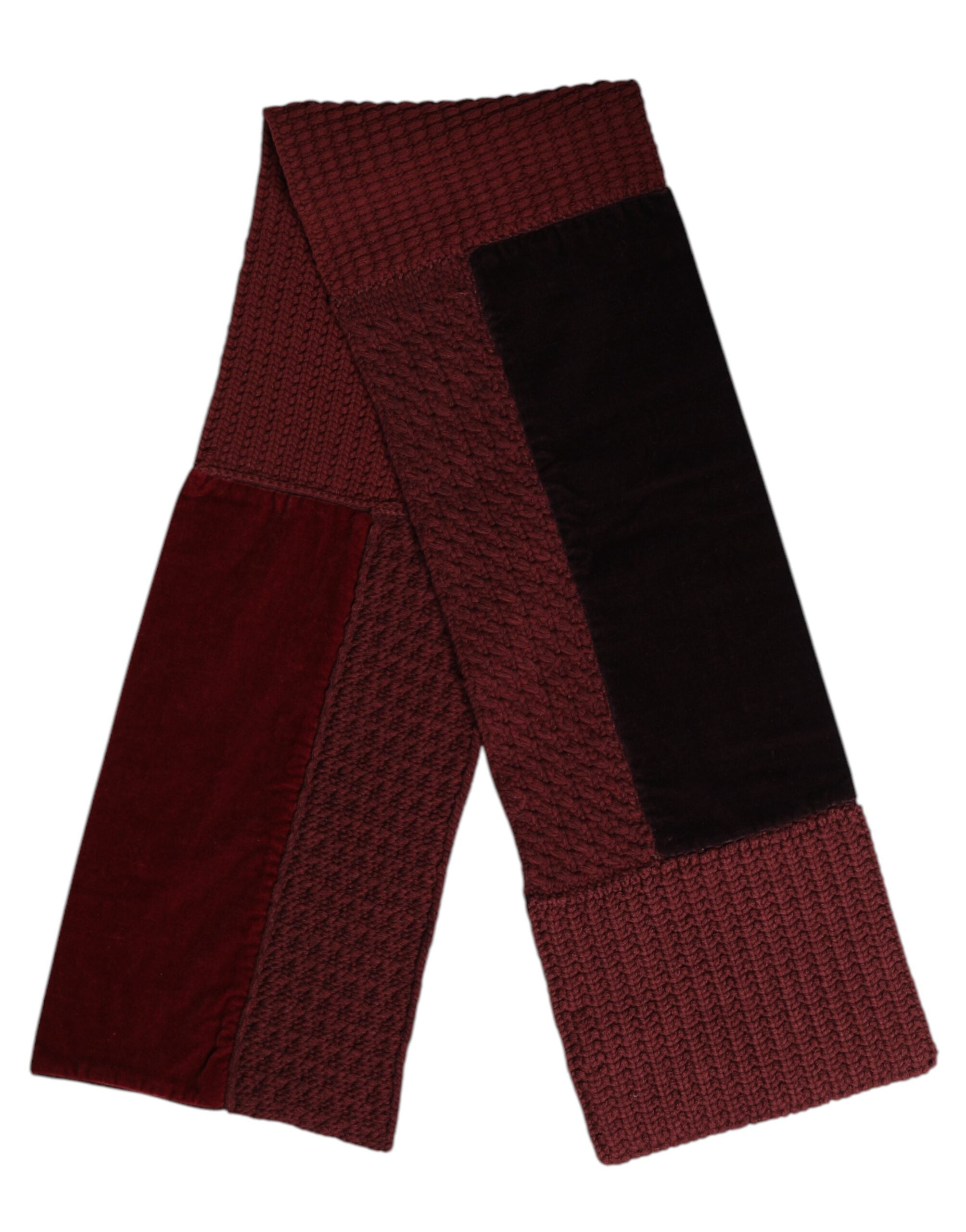 Dolce & Gabbana Maroon Schwarzer Halswärmer Wickelschal Schal