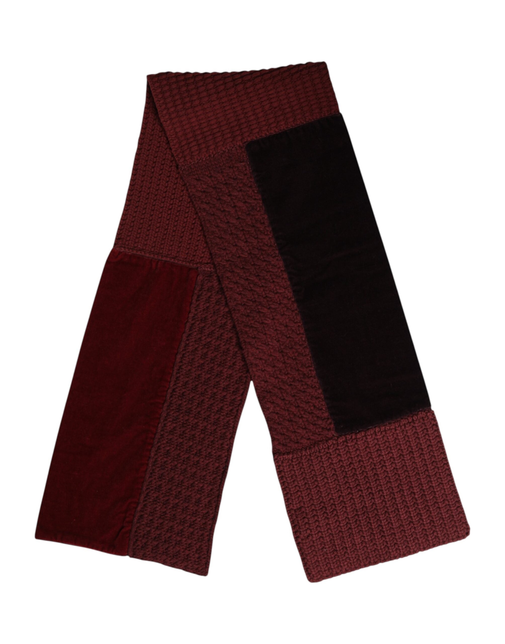Dolce & Gabbana Maroon Schwarzer Halswärmer Wickelschal Schal