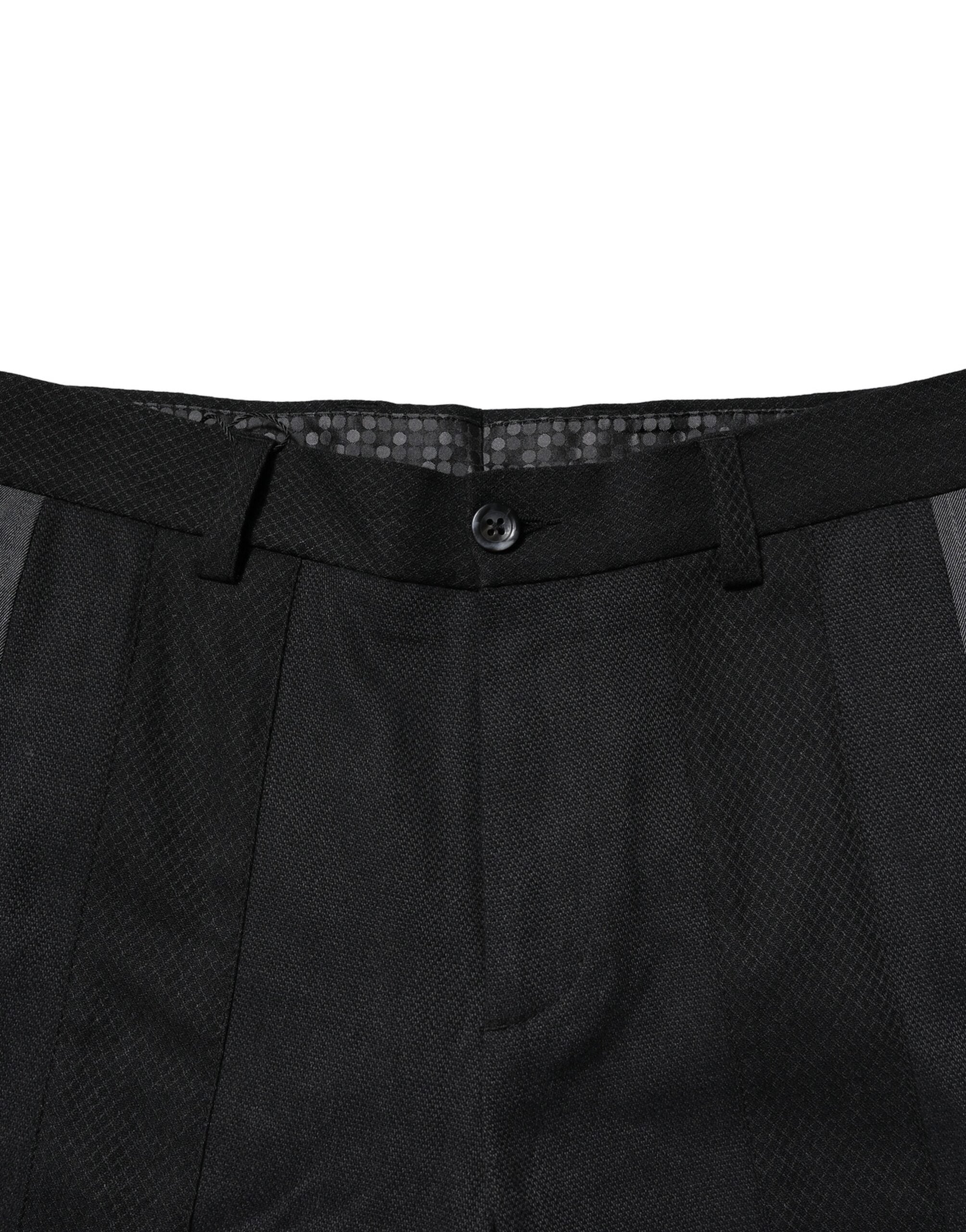 Dolce & Gabbana Schwarz-Grau Baumwolle Tapered Herrenhosen