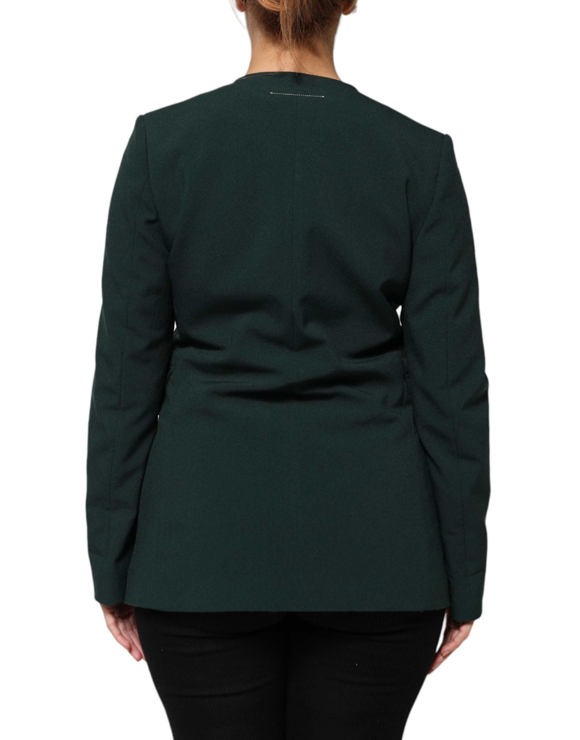 Maison Margiela Grüner einreihiger Mantel Jacke mit einem Knopf