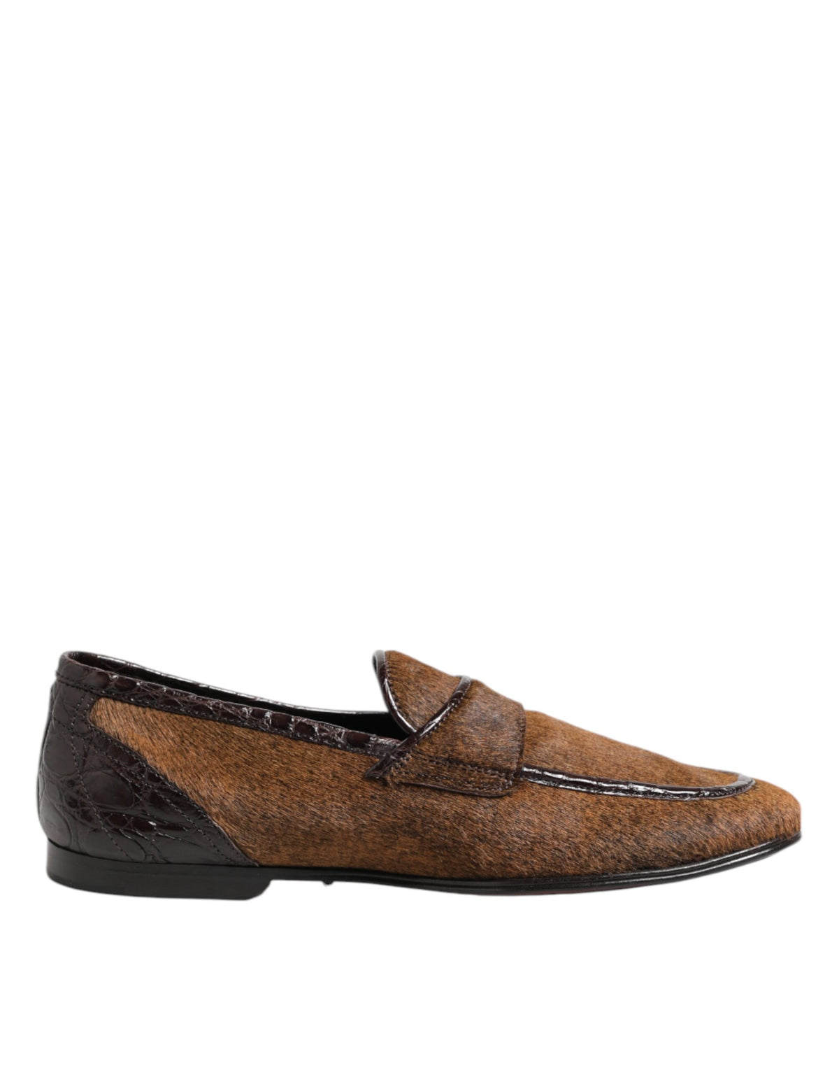 Dolce & Gabbana Braun Loafers Leder Slip On Männer Kleid Schuhe