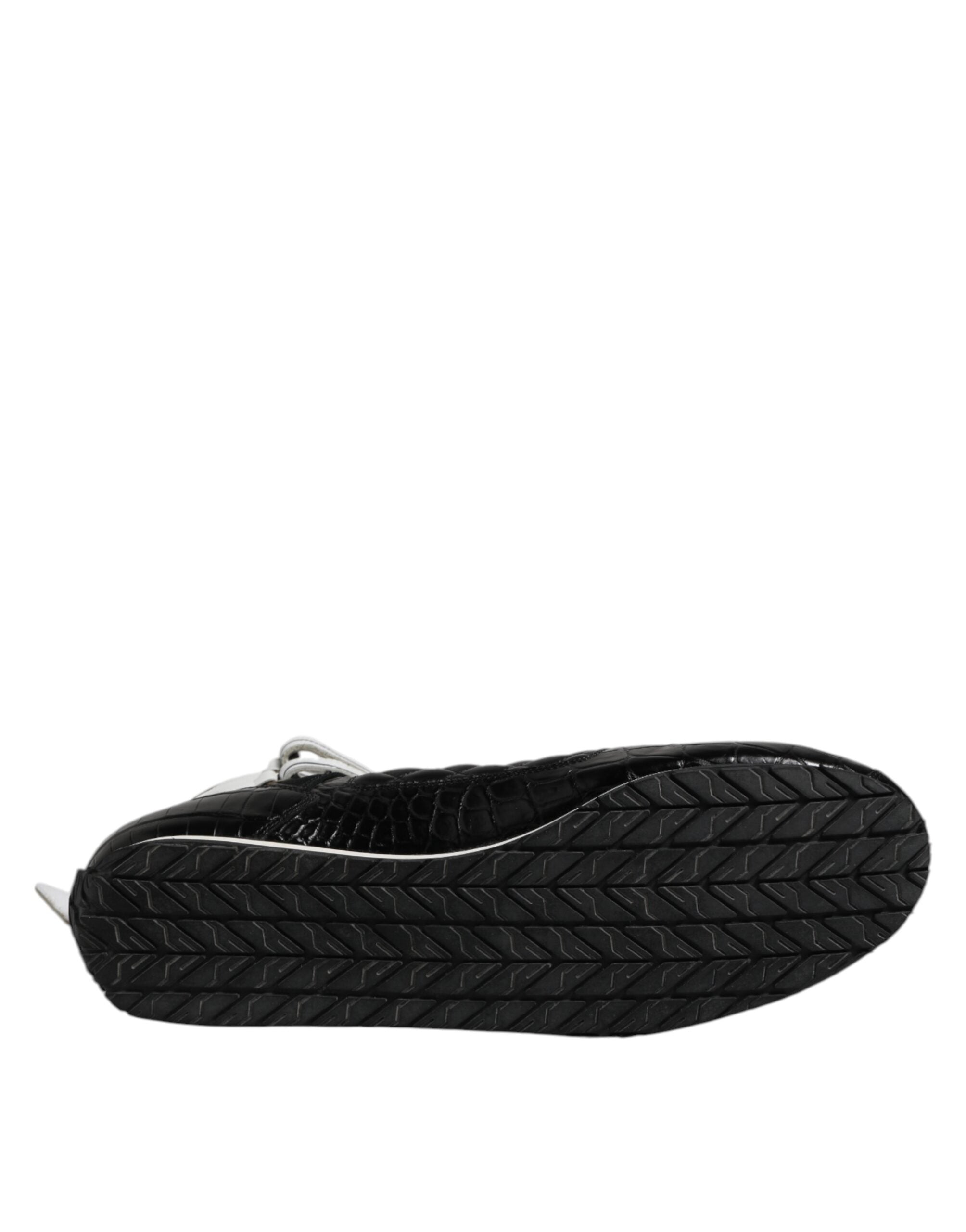 Dolce & Gabbana Schwarze gesteppte Leder Schnürschuhe