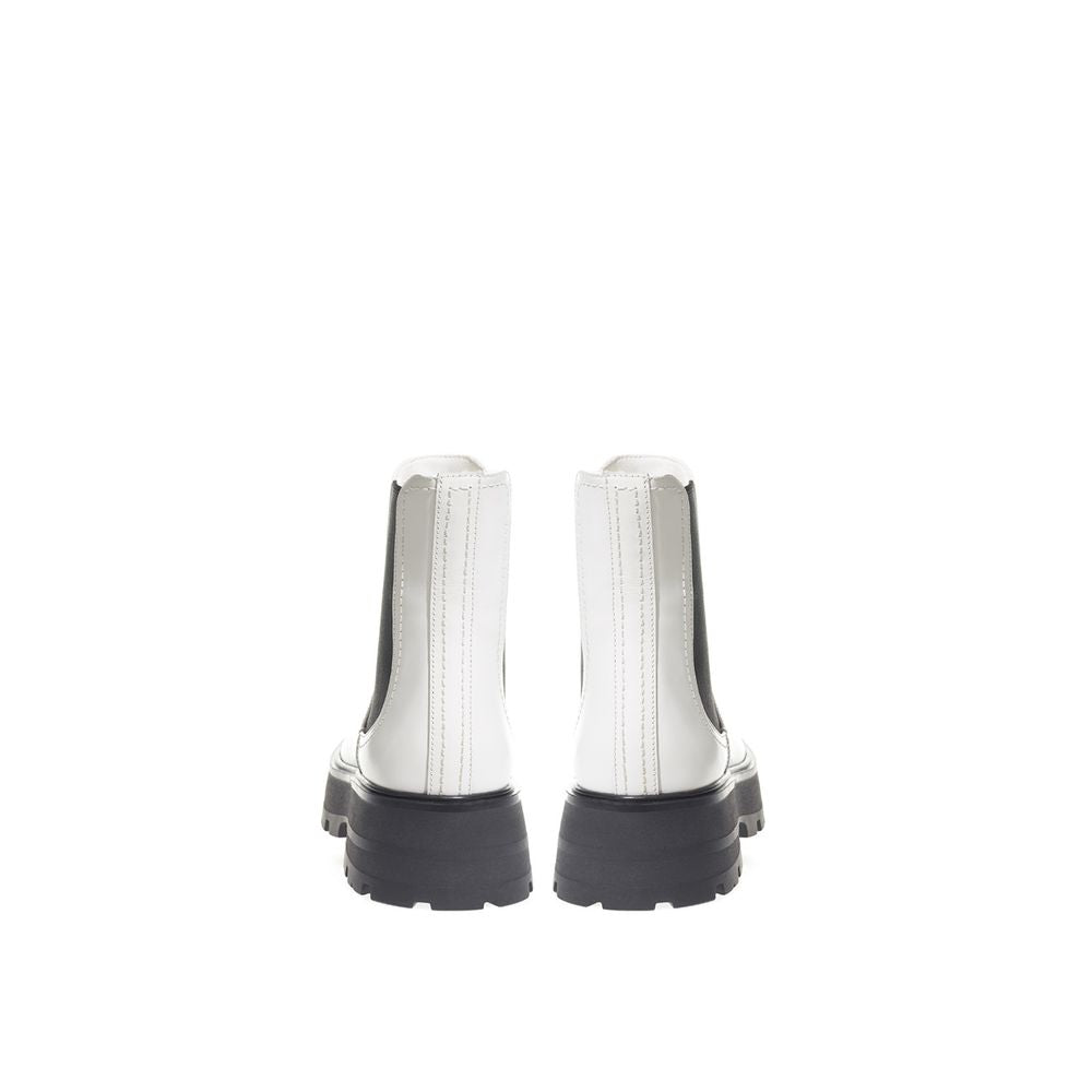 Alexander McQueen Schwarze und Weiße Chelsea-Boots aus Leder