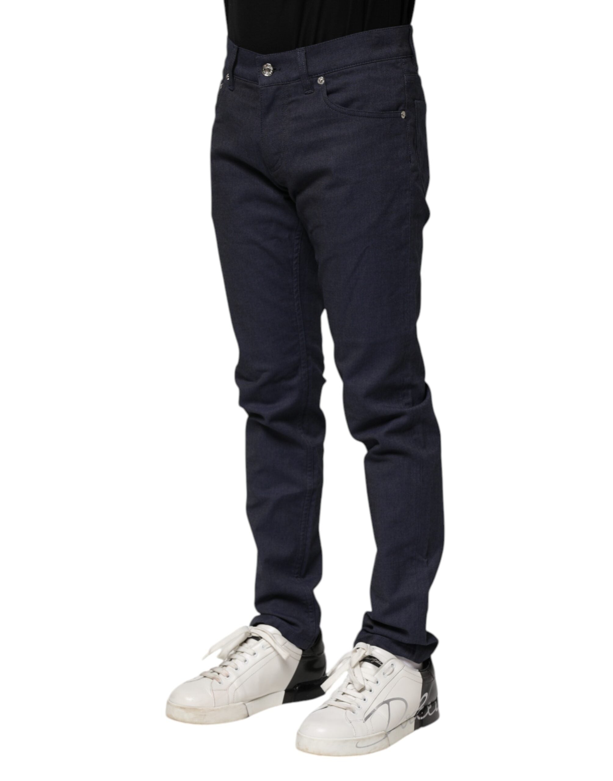 Dolce & Gabbana Dunkelblaue Skinny Denim Jeans aus Baumwolle