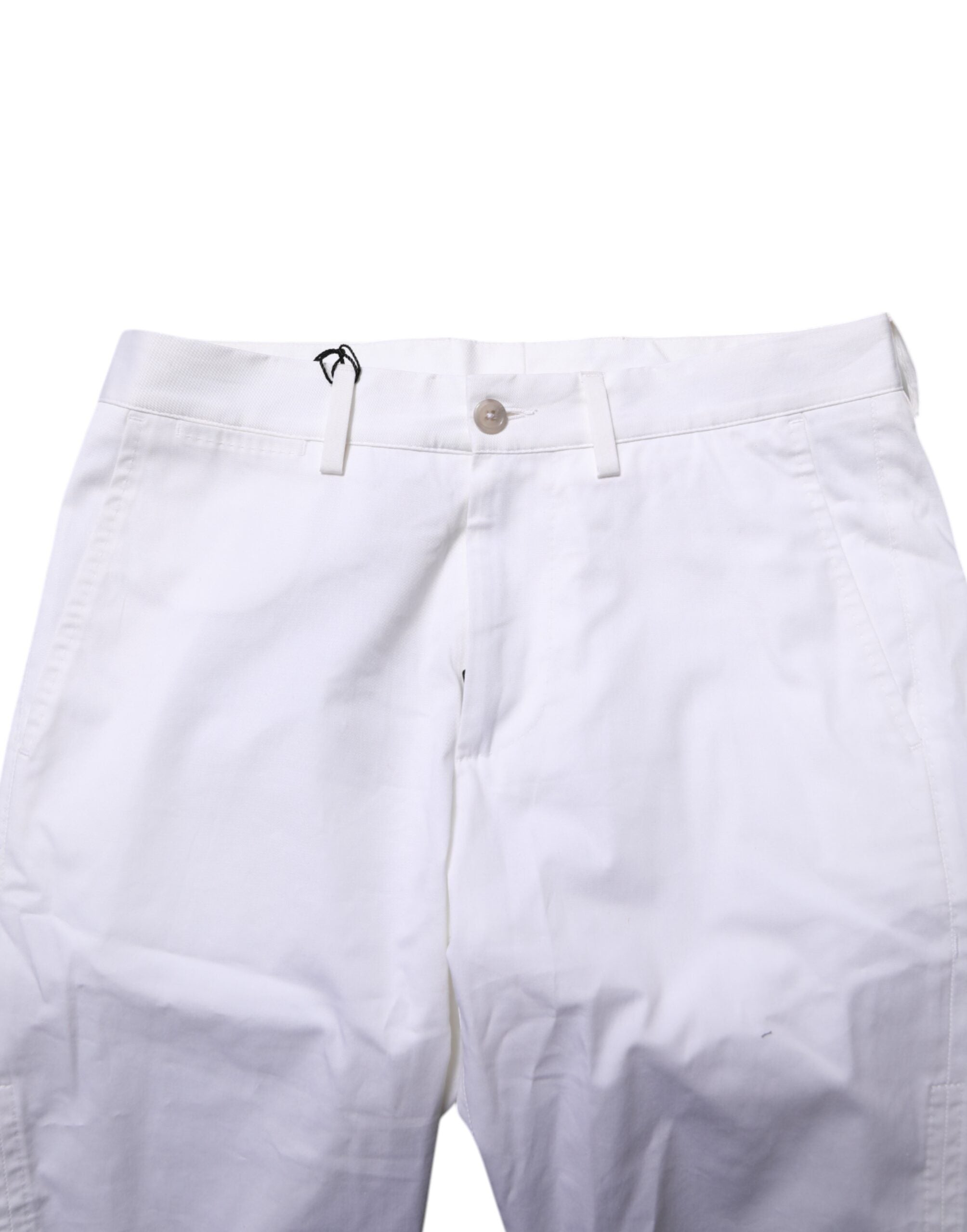 Dolce & Gabbana Weiße Baumwoll-Stretch Herren Denim Bermuda Shorts