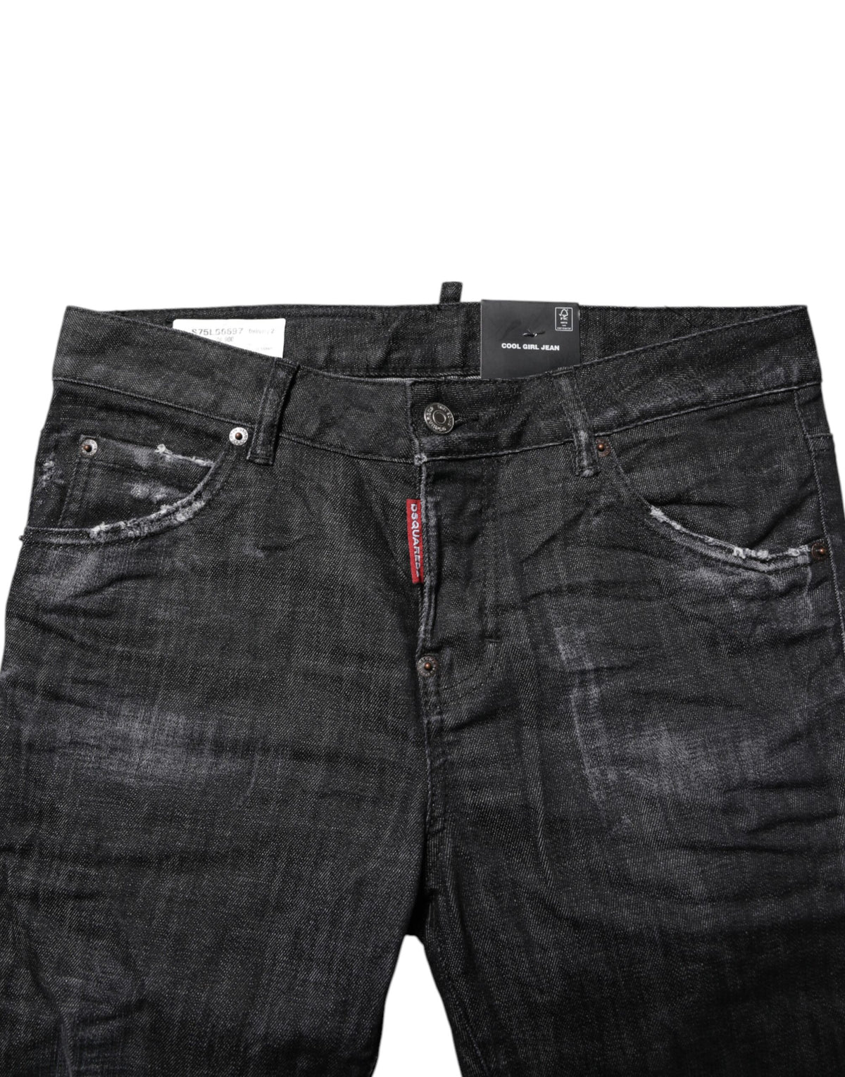 Dsquared² Schwarze Skinny-Jeans aus gewaschener Baumwolle mit mittlerer Taille