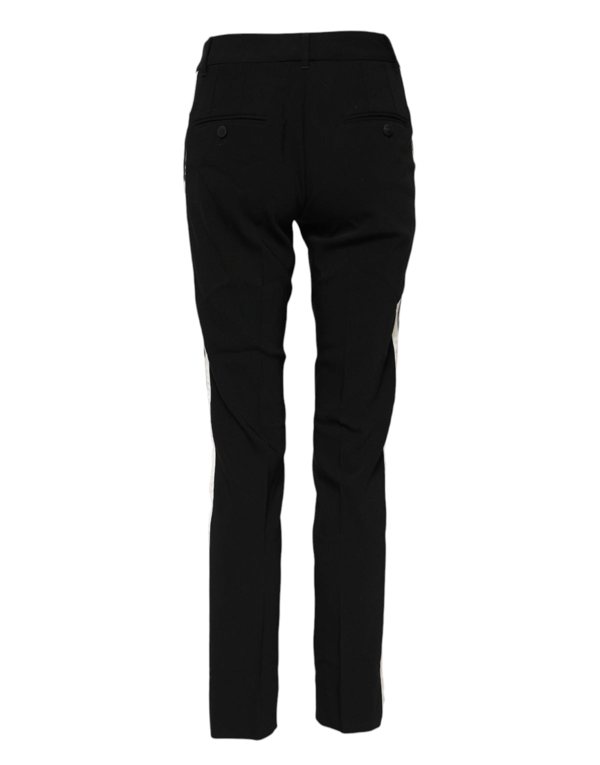Dolce & Gabbana Schwarze Wollhose mit mittlerer Taille und konisch zulaufendem Kleid