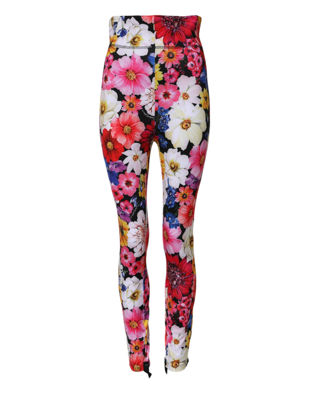 Dolce & Gabbana Multicolor Floral Leggings mit hoher Taille Hose