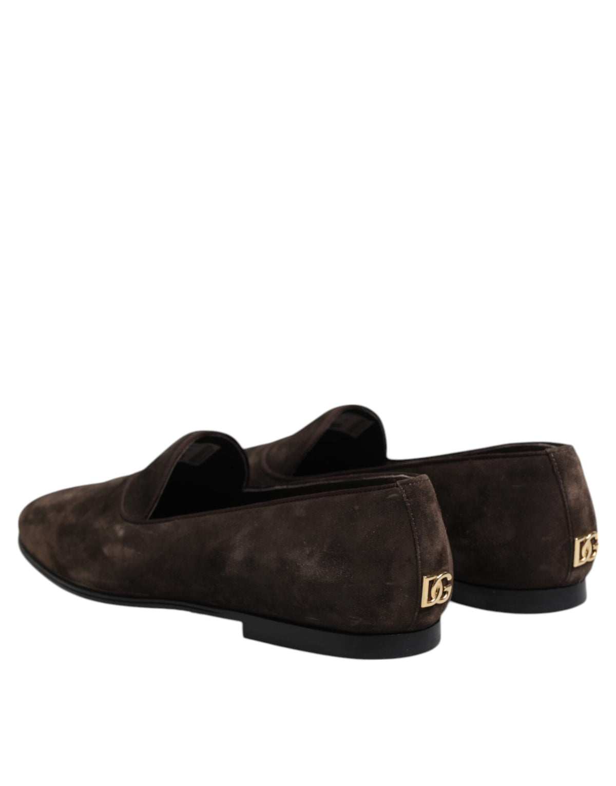 Dolce & Gabbana Braune Samtleder Slipper Schuhe