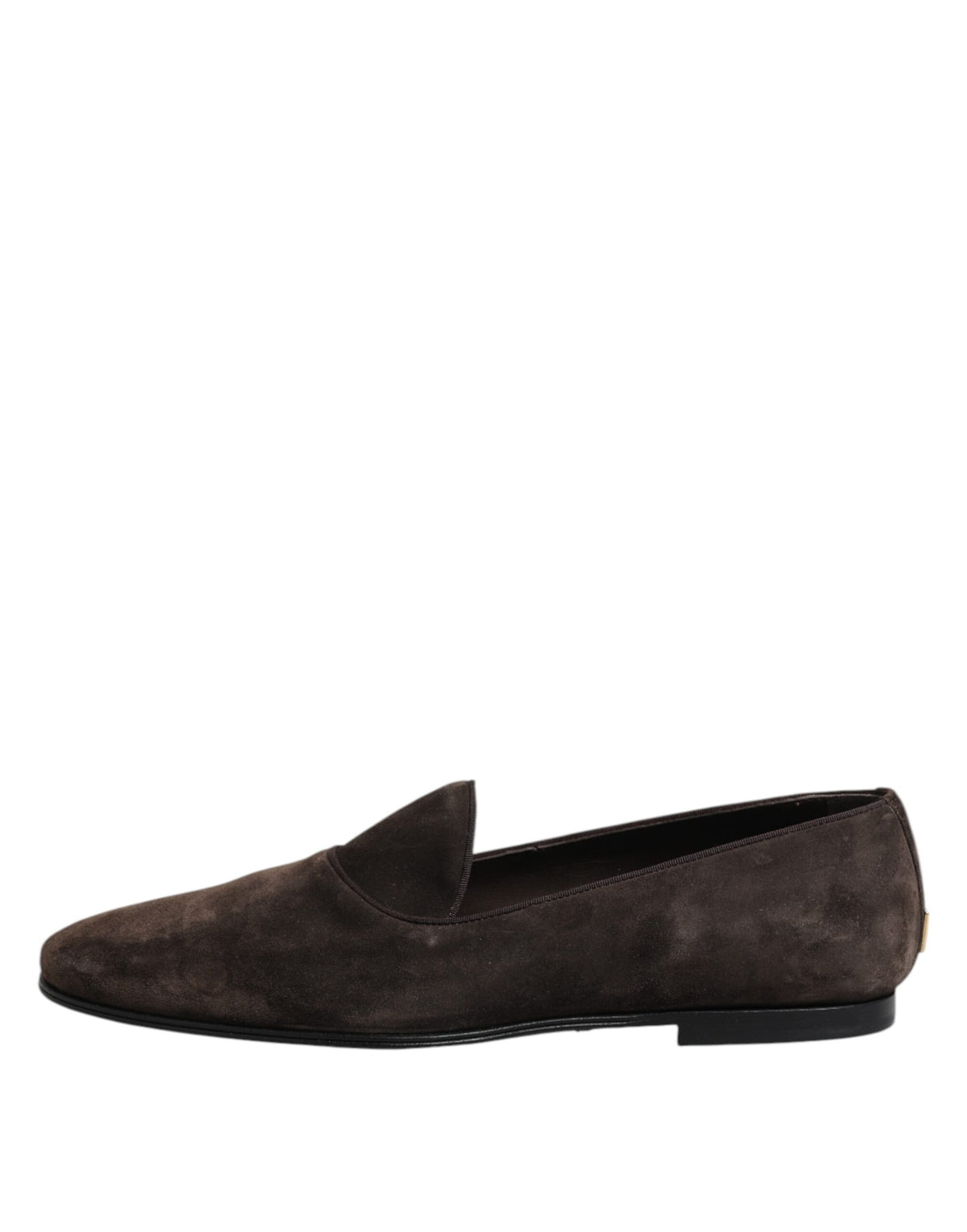 Dolce & Gabbana Braune Samtleder Slipper Schuhe