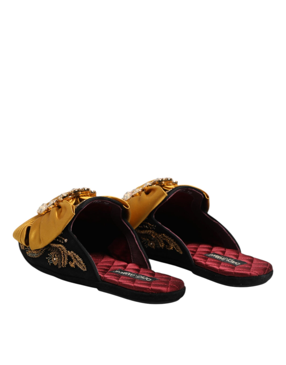 Dolce & Gabbana Multicolor verschönerte flache Sandalen Schuhe