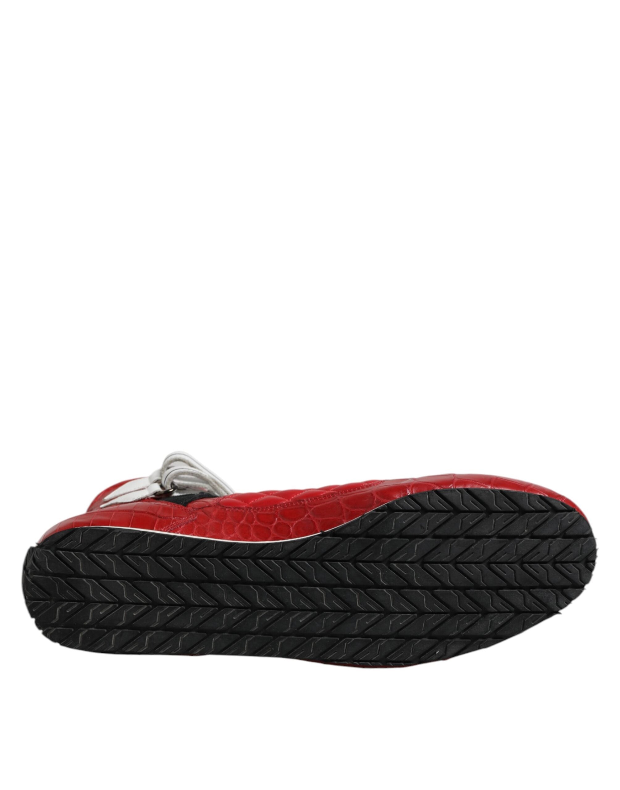 Dolce & Gabbana Rote gesteppte Leder Schnürschuhe Schuhe