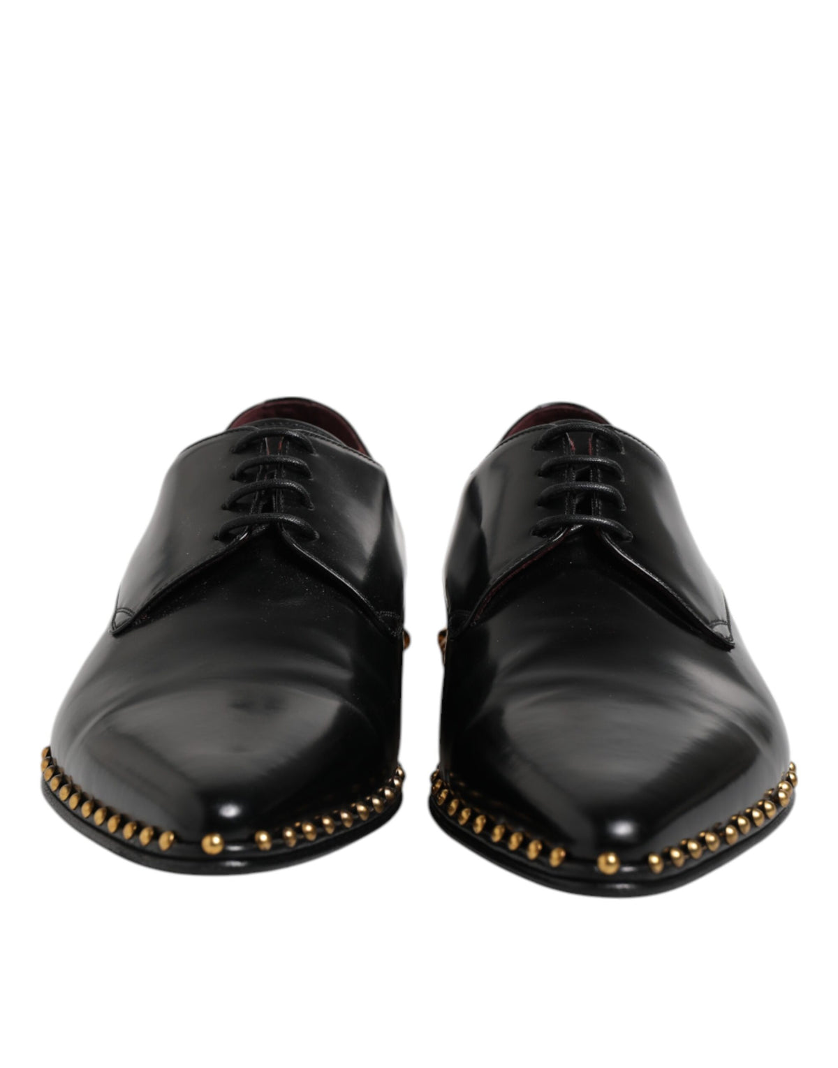 Dolce & Gabbana Schwarz Leder Nieten Derby Männer Kleid Schuhe