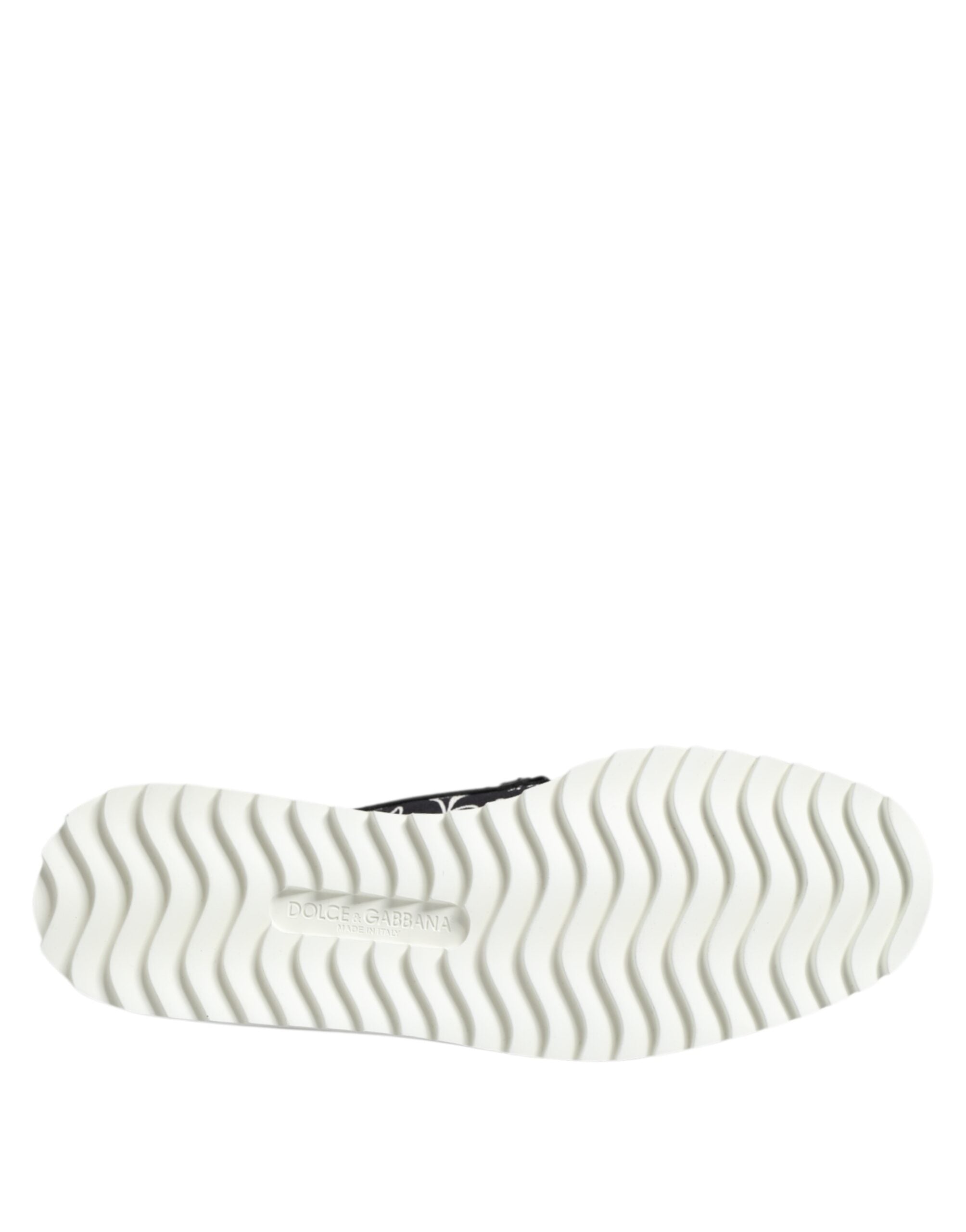Dolce & Gabbana Schwarz Slip On Bedruckte Männer Loafers Schuhe