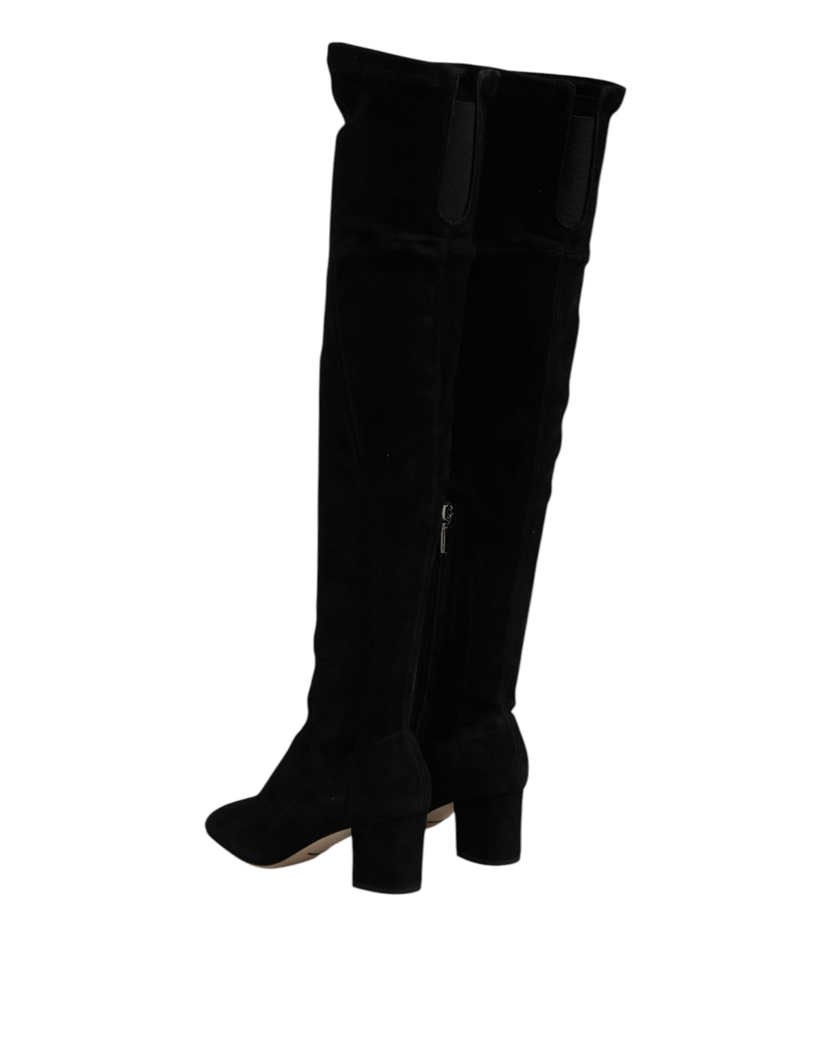 Dolce & Gabbana Schwarze kniehohe Stiefel aus Wildleder Schuhe