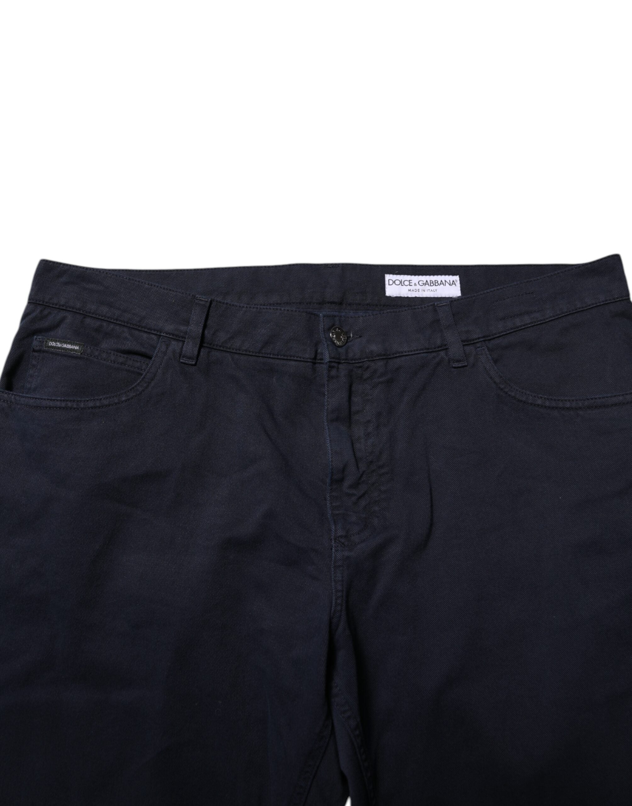 Dolce & Gabbana Schwarze konisch zulaufende Denim-Jeans aus Baumwolle
