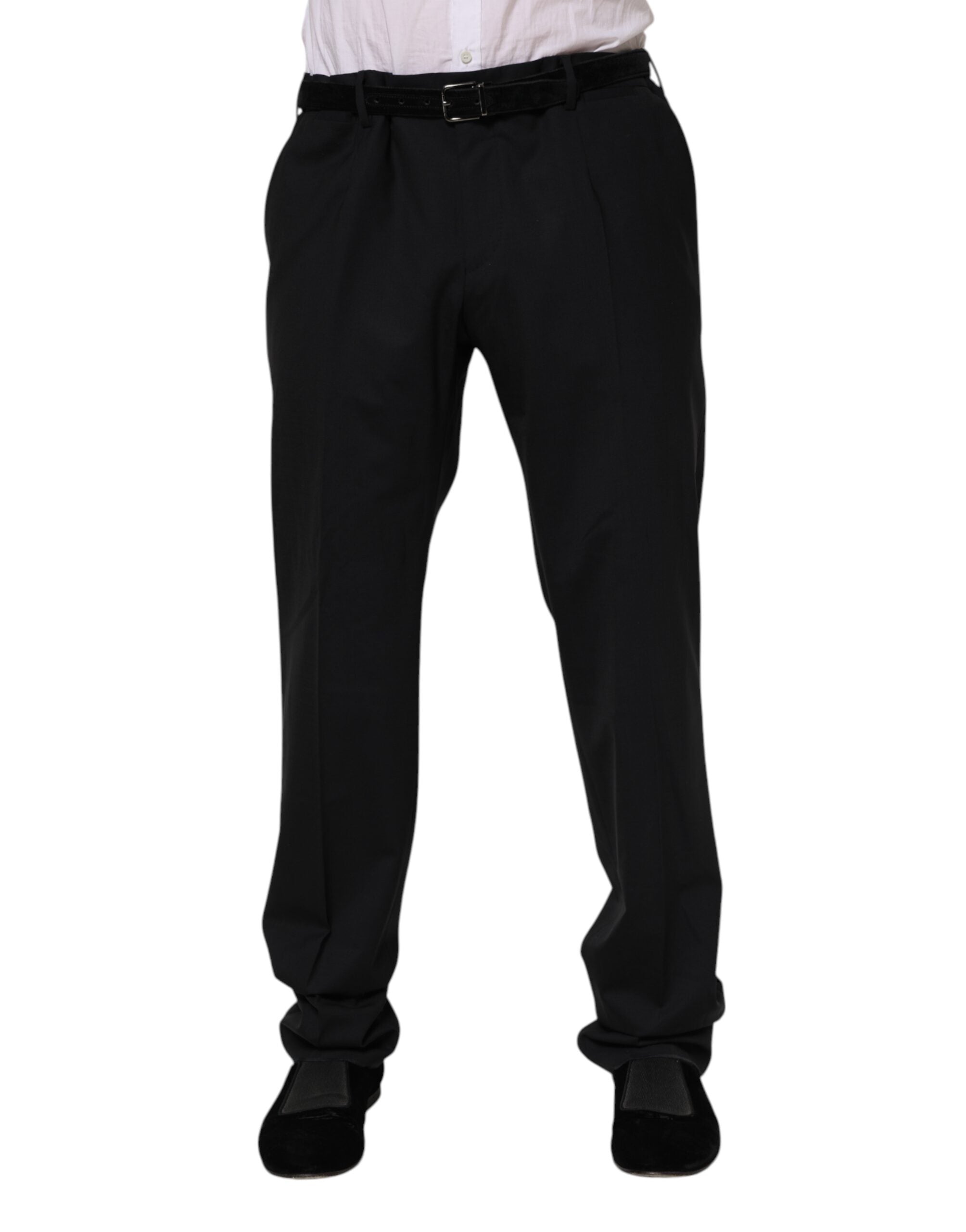 Dolce & Gabbana Schwarze formelle Anzugshose aus Wolle
