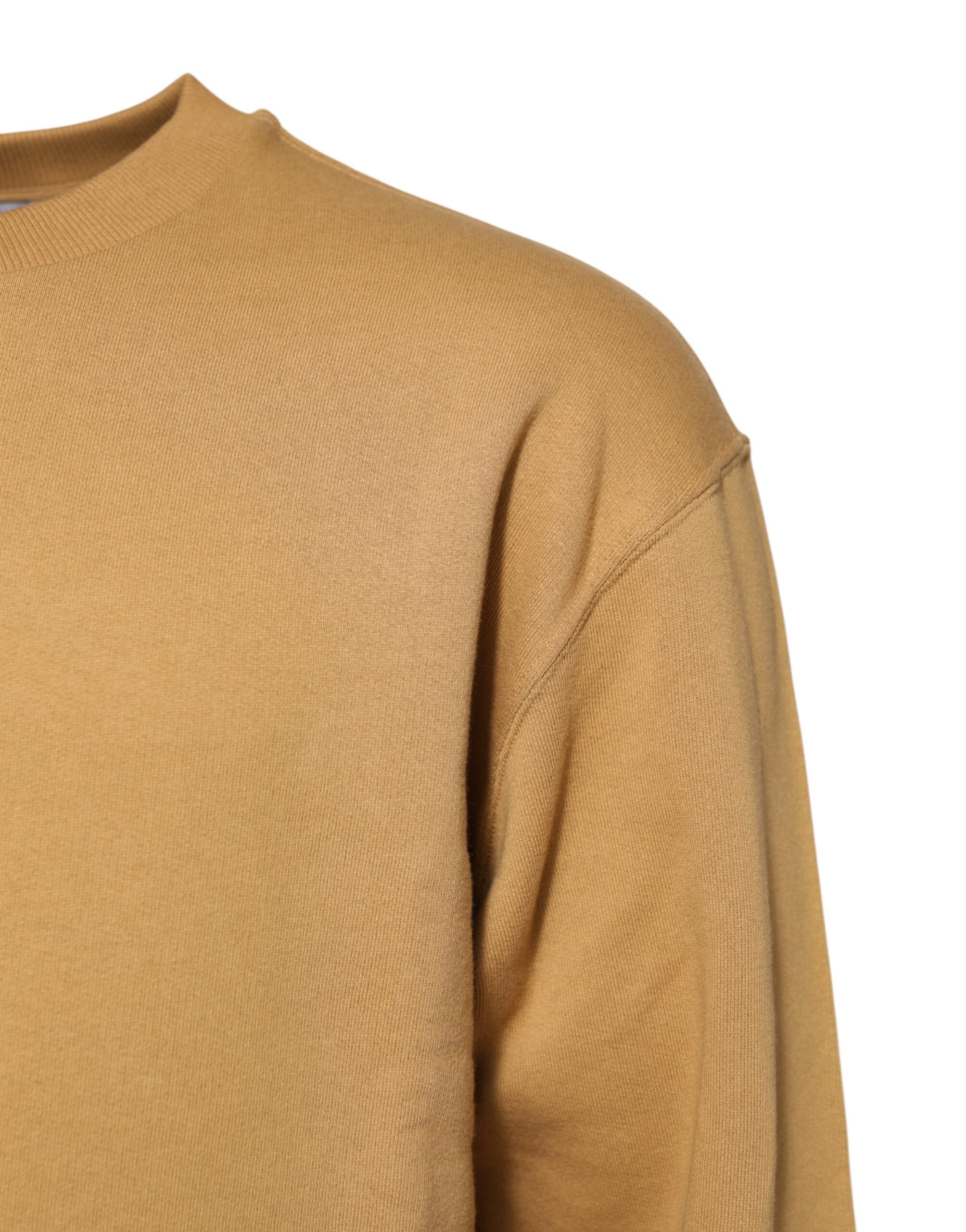 Dolce & Gabbana Senfgelber Pullover aus Baumwolle mit DG-Prägung