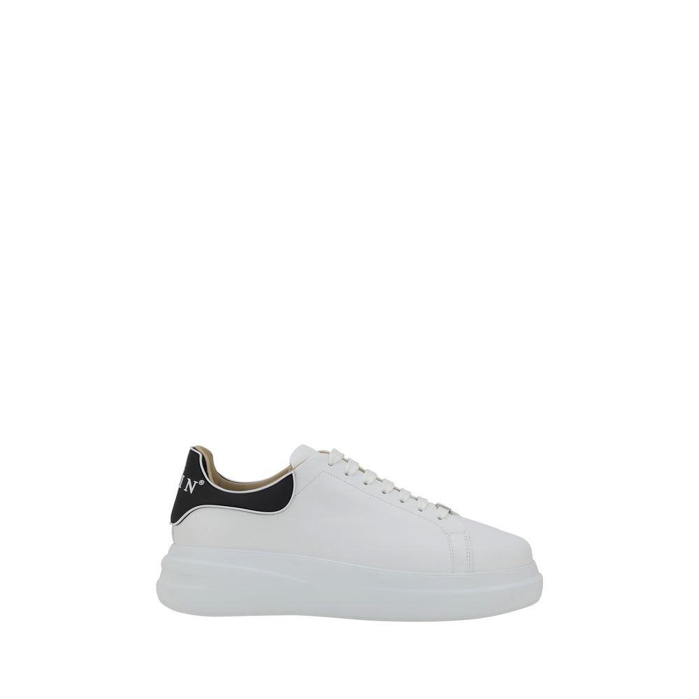 Philipp Plein Weiße Low-Top-Sneaker aus Kalbsleder Bos Taurus