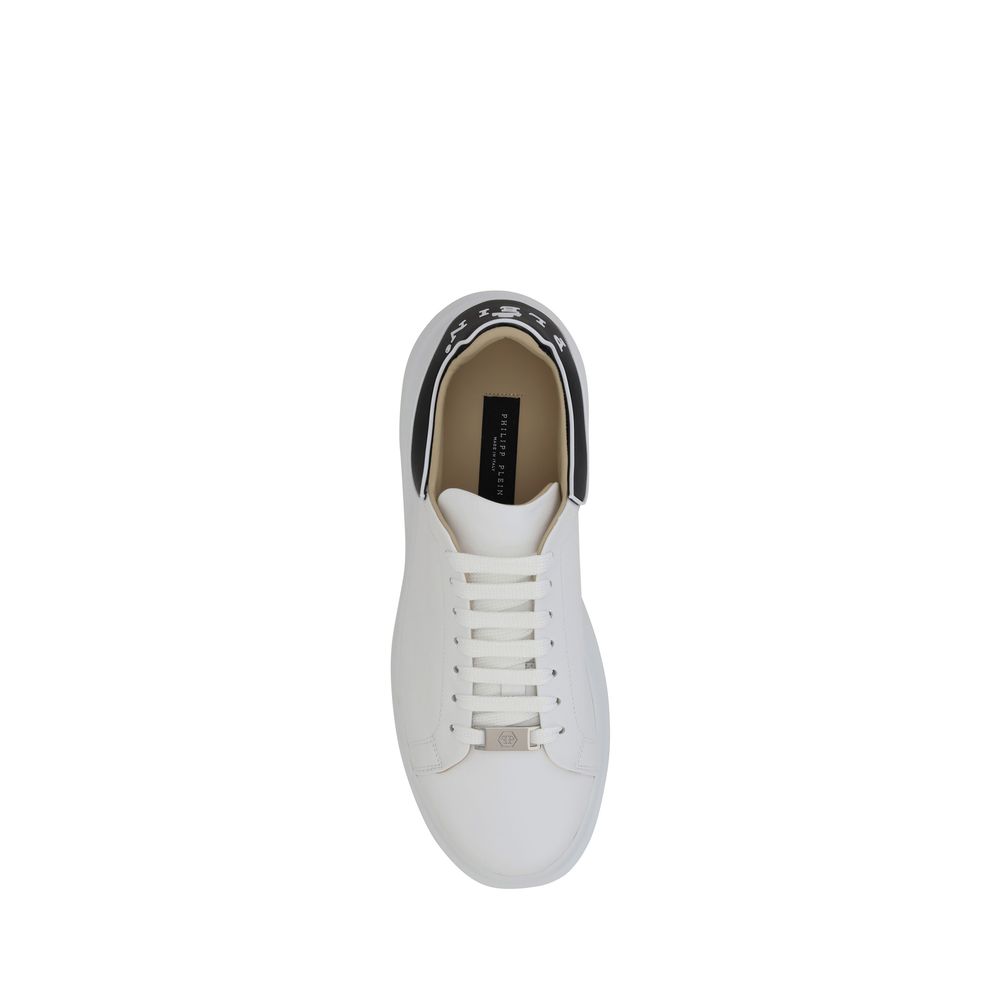 Philipp Plein Weiße Low-Top-Sneaker aus Kalbsleder Bos Taurus