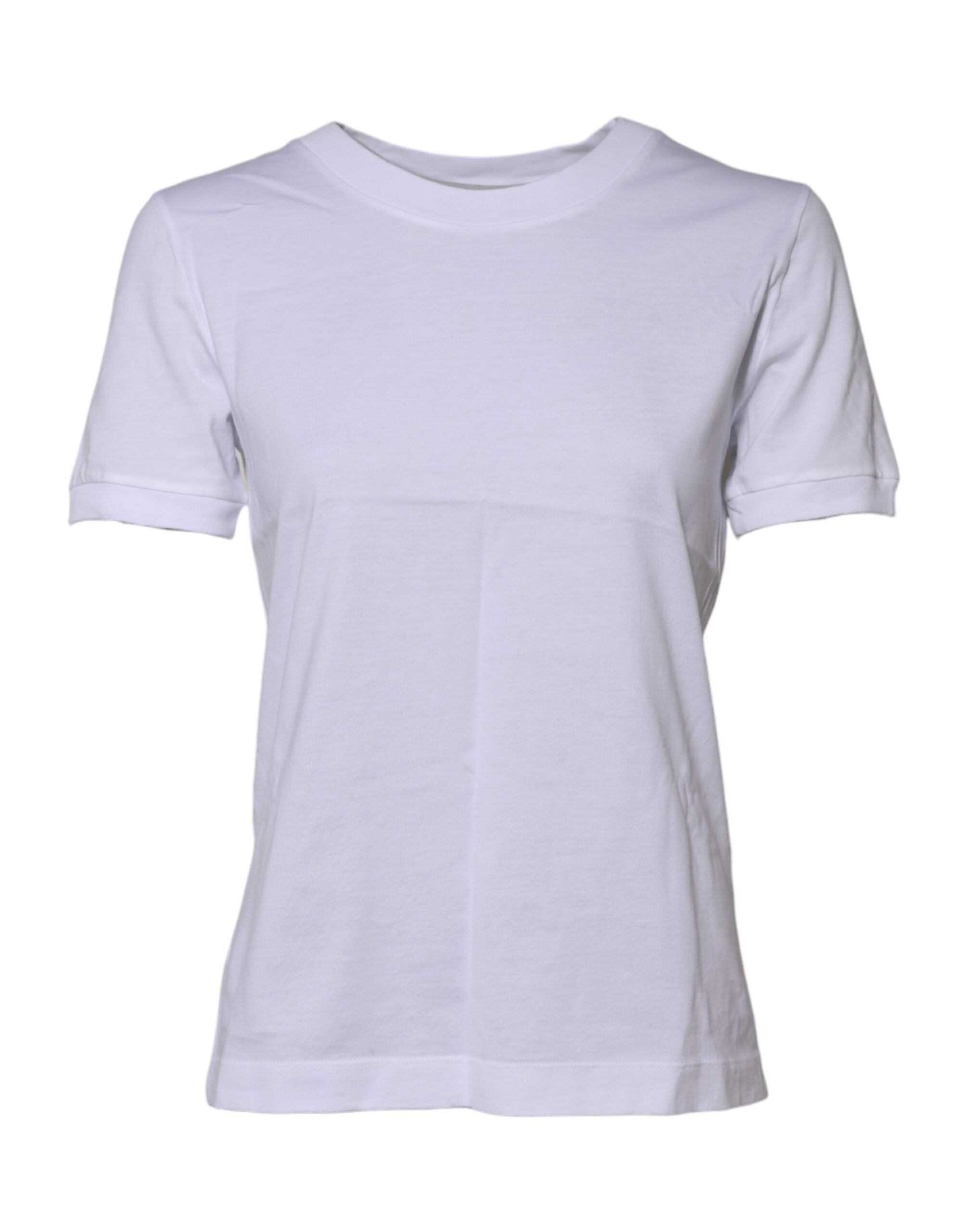 Dolce & Gabbana Weißes Baumwoll-T-Shirt mit Rundhalsausschnitt und kurzen Ärmeln