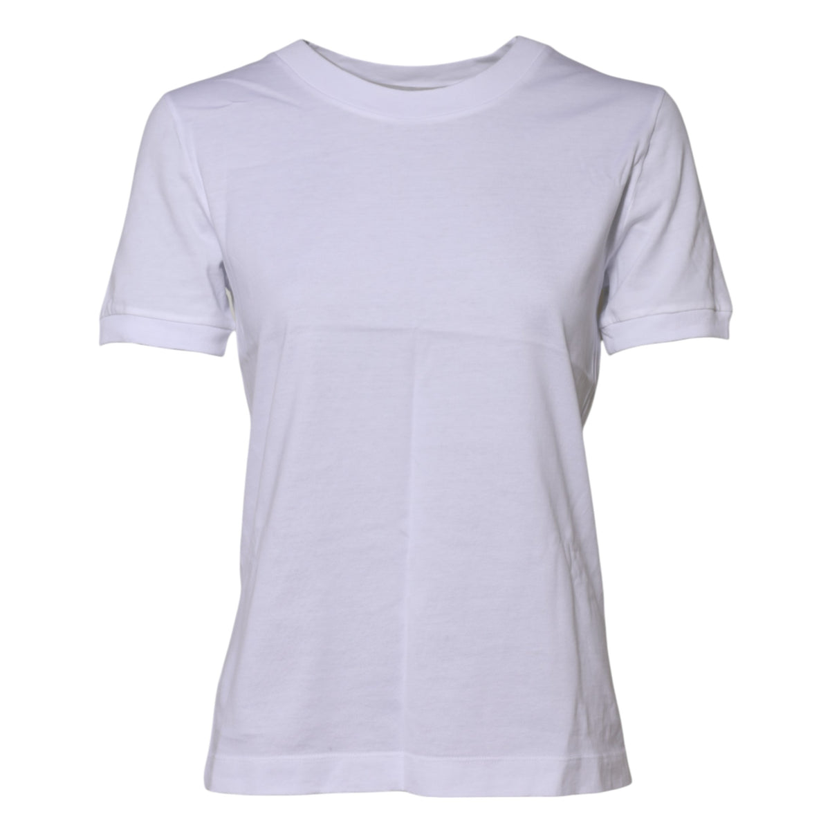 Dolce & Gabbana Weißes Baumwoll-T-Shirt mit Rundhalsausschnitt und kurzen Ärmeln