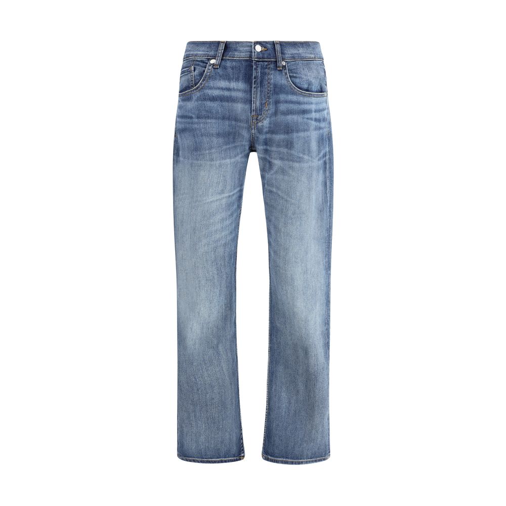 7FOR Blaue Jeans aus Baumwolle im geraden Schnitt