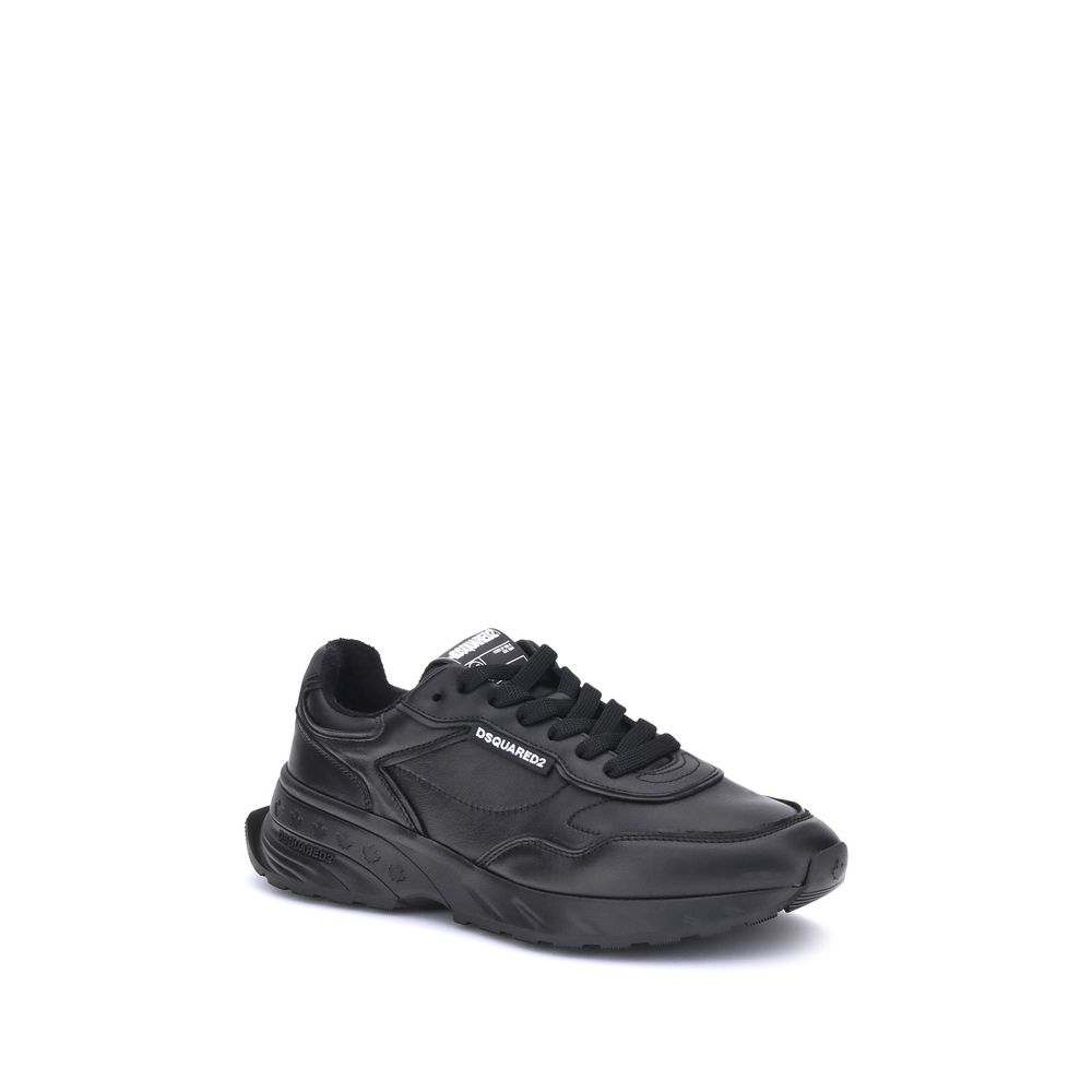 Dsquared² Schwarze Bos Taurus Kalbsleder Sneaker