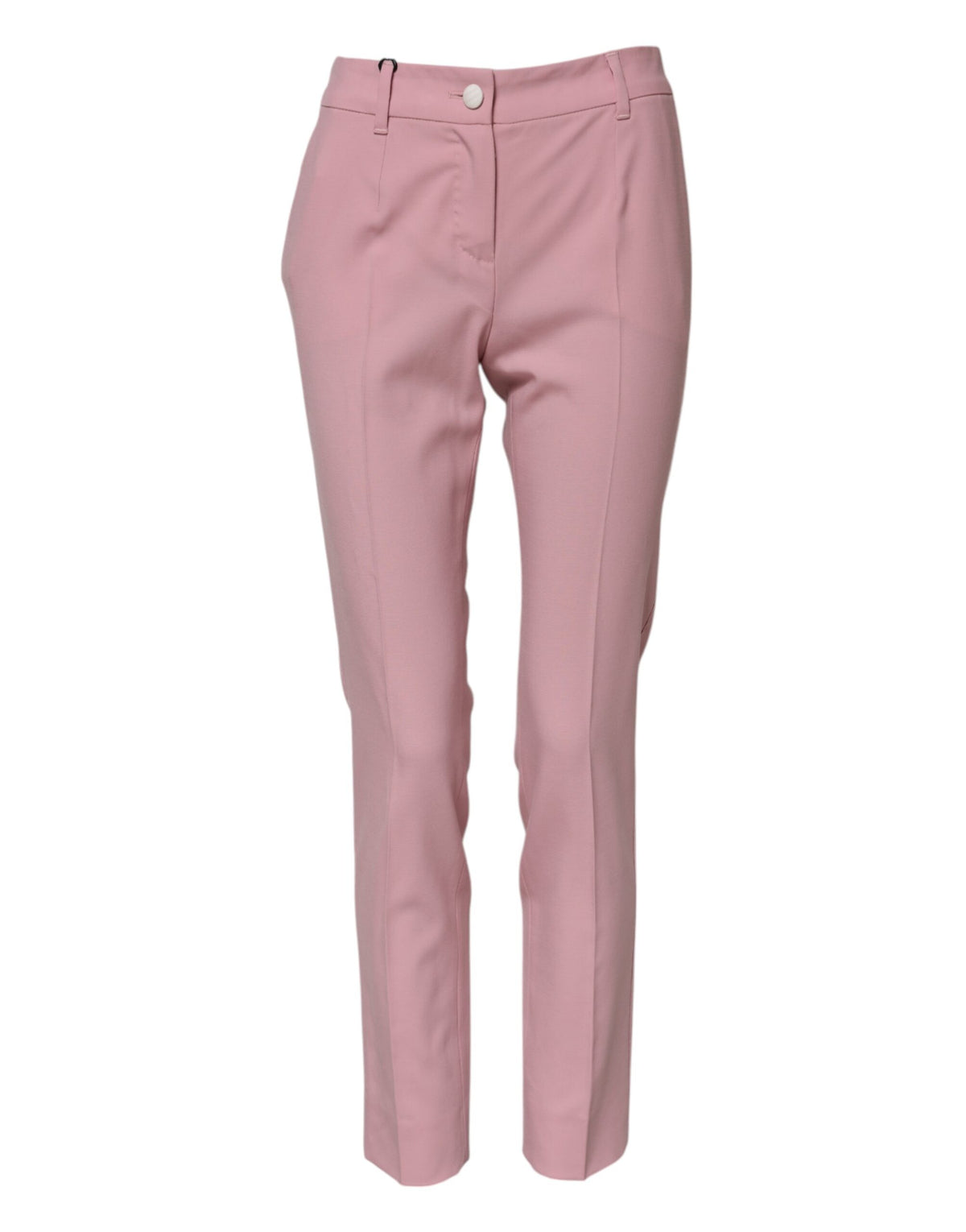 Dolce & Gabbana Rosa Wollhose mit hoher Taille und konisch zulaufender Hose
